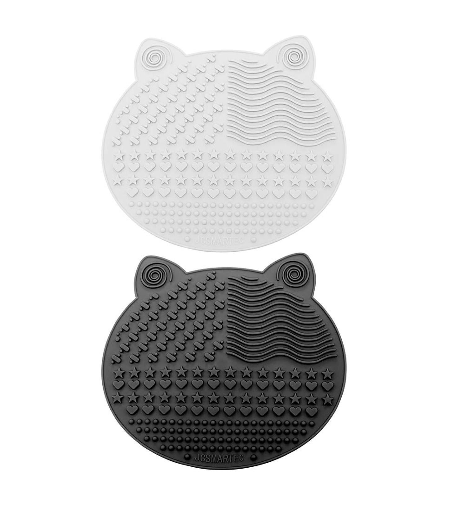  2-Pack Makeup Brush Cleaning Mat Cute Cat Ear Design Silicone Portable Brush Cleaner Pad Washing Tools with Suction Cups US Patent Registered (Black+White) - Buy Online on SooperMarket.com