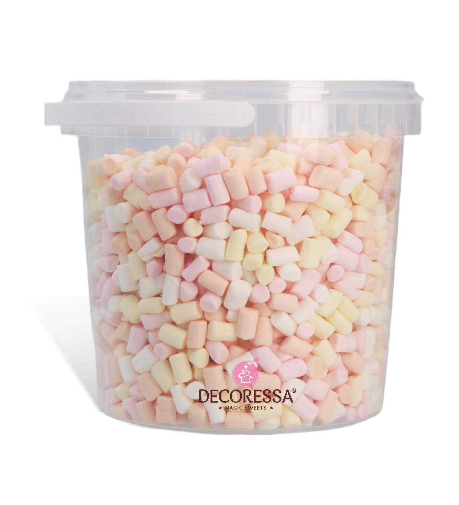 DECORESSA Mini Marshmallows 4 Colors Mix 500g - Perfect Sugar Decoration for Ice Cream Cereal & Baked Goods - International Shipping Available - Buy Online on SooperMarket.com