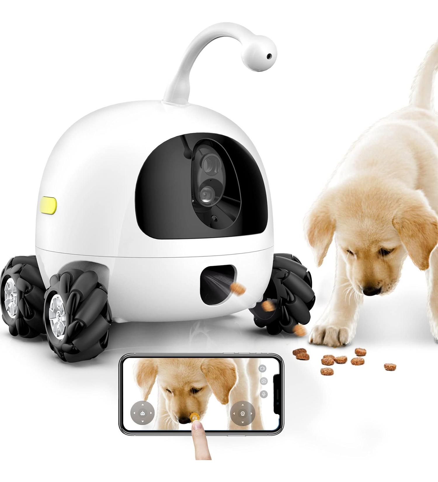 obexx Smart Pet Camera  Smart Companion Robot for Pets  Dog Treat Dispenser  Movable 1080P Full HD WiFi pet Camera Night Vision  2way Video via Smart Phone App (2.4G WiFi ONLY) White - Buy Online on SooperMarket.com