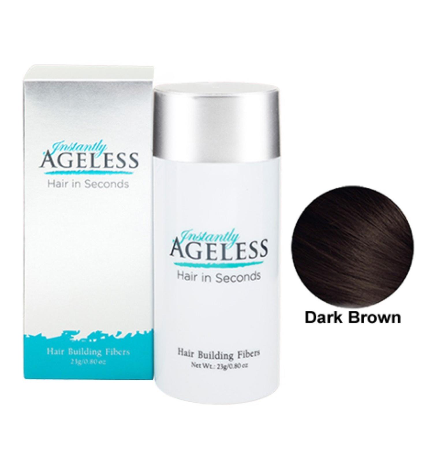 Hair Building Fibers | Hair in Seconds TM | Keratin Fibers Hair Loss Concealer | .83 oz (23g) | Instantly Ageless TM (Dark Brown)
