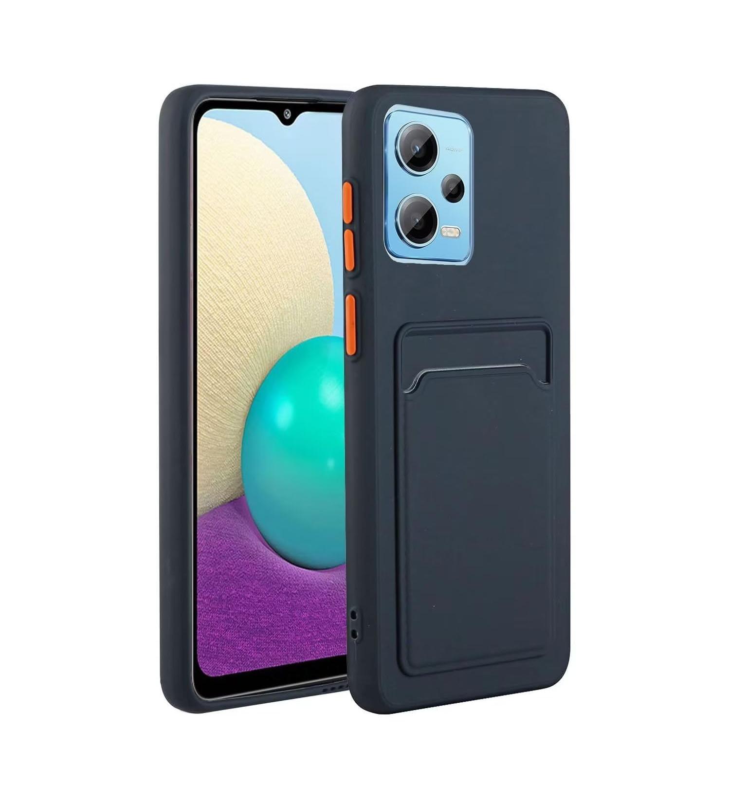 buy Tivenfezk Nadoli Ultra Thin Shockproof Silicone Case for Xiaomi Redmi Note 12 Pro 5G - Soft TPU Wallet Cover with Credit Card Holder - Dark Blue - Buy Online on SooperMarket.com