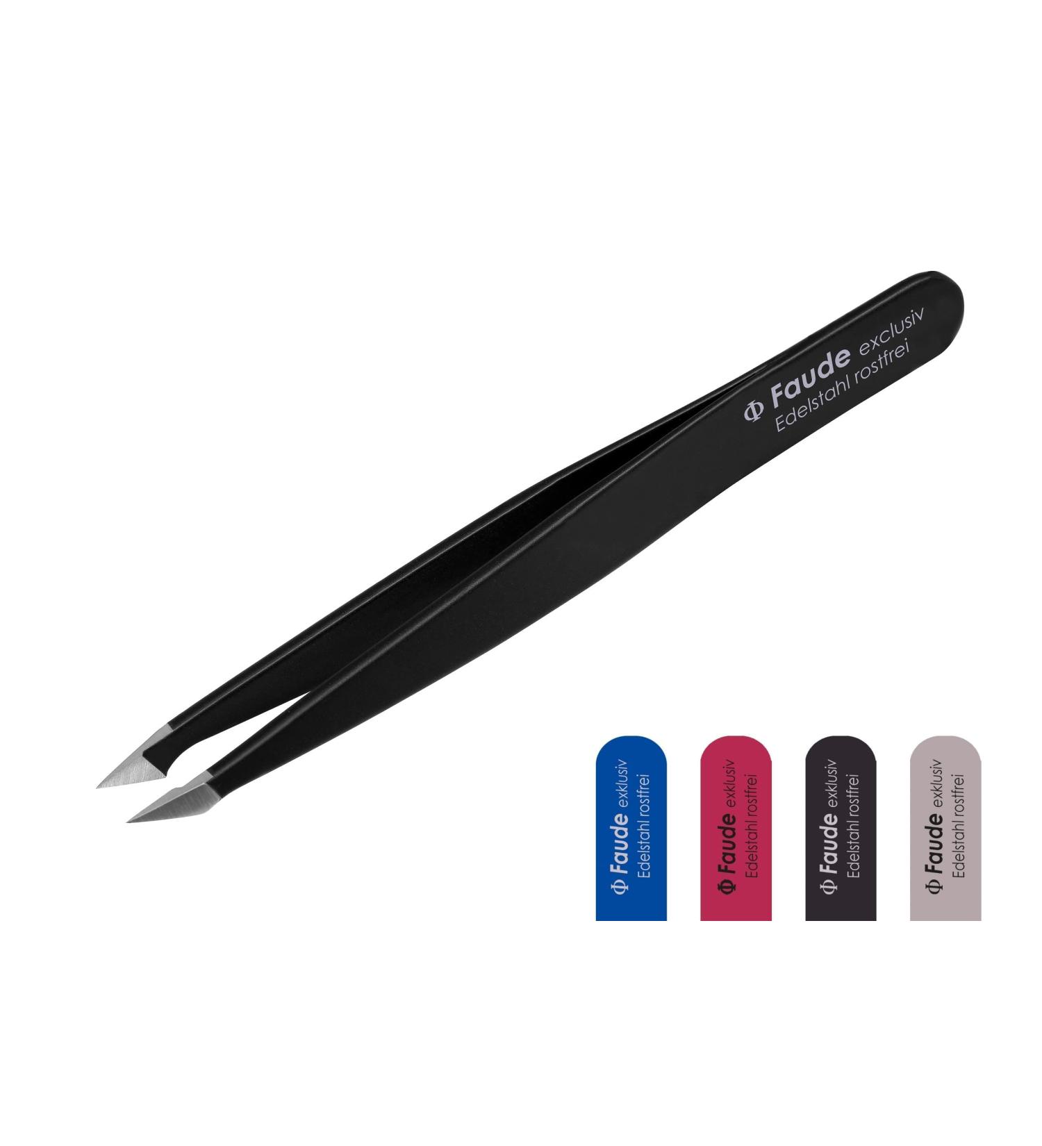 Faude Combination Tweezers | Pointed & Eyebrow Tweezers for Splinters & Ingrown Hairs - Black - Buy Online on SooperMarket.com