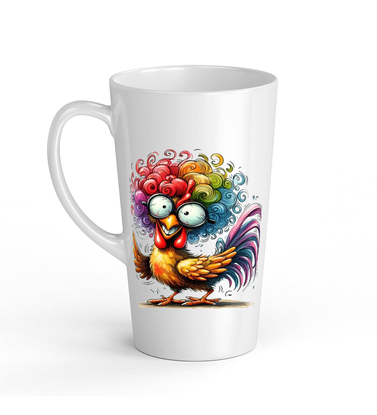 White Ceramic Kids Chicken Mug - Large 483 ml Perfect for Hot Chocolate or Milk Fun and Easy to Use