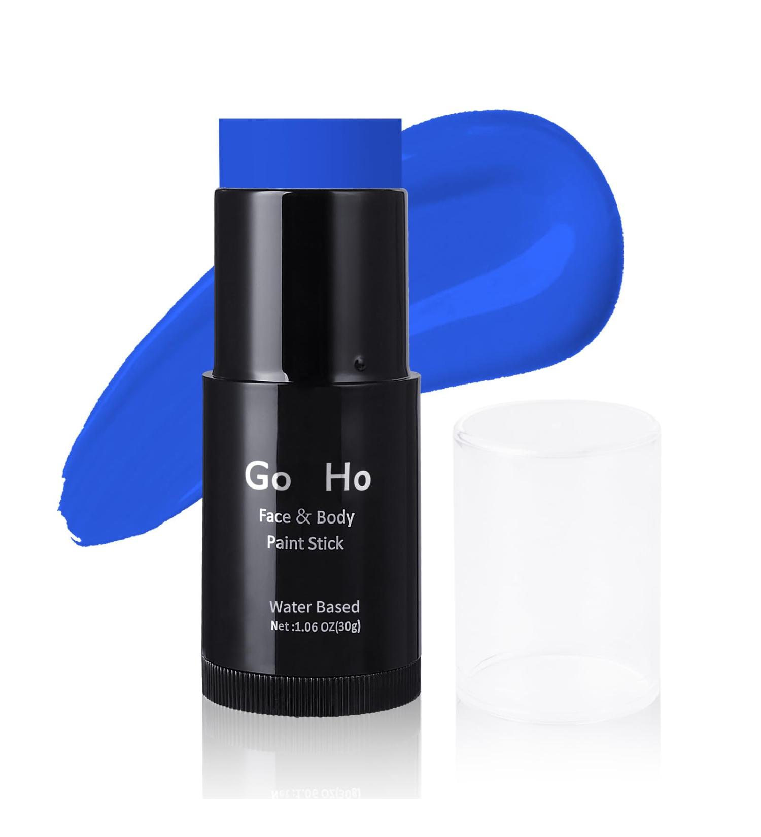 Go Ho Water Based Blue Face Paint Stick - 1.06 Oz Washable & Non-Toxic Makeup for Adults & Children - Full Coverage Cream Body Paint for Theater, Halloween, SFX & Cosplay - Buy Online on SooperMarket.com