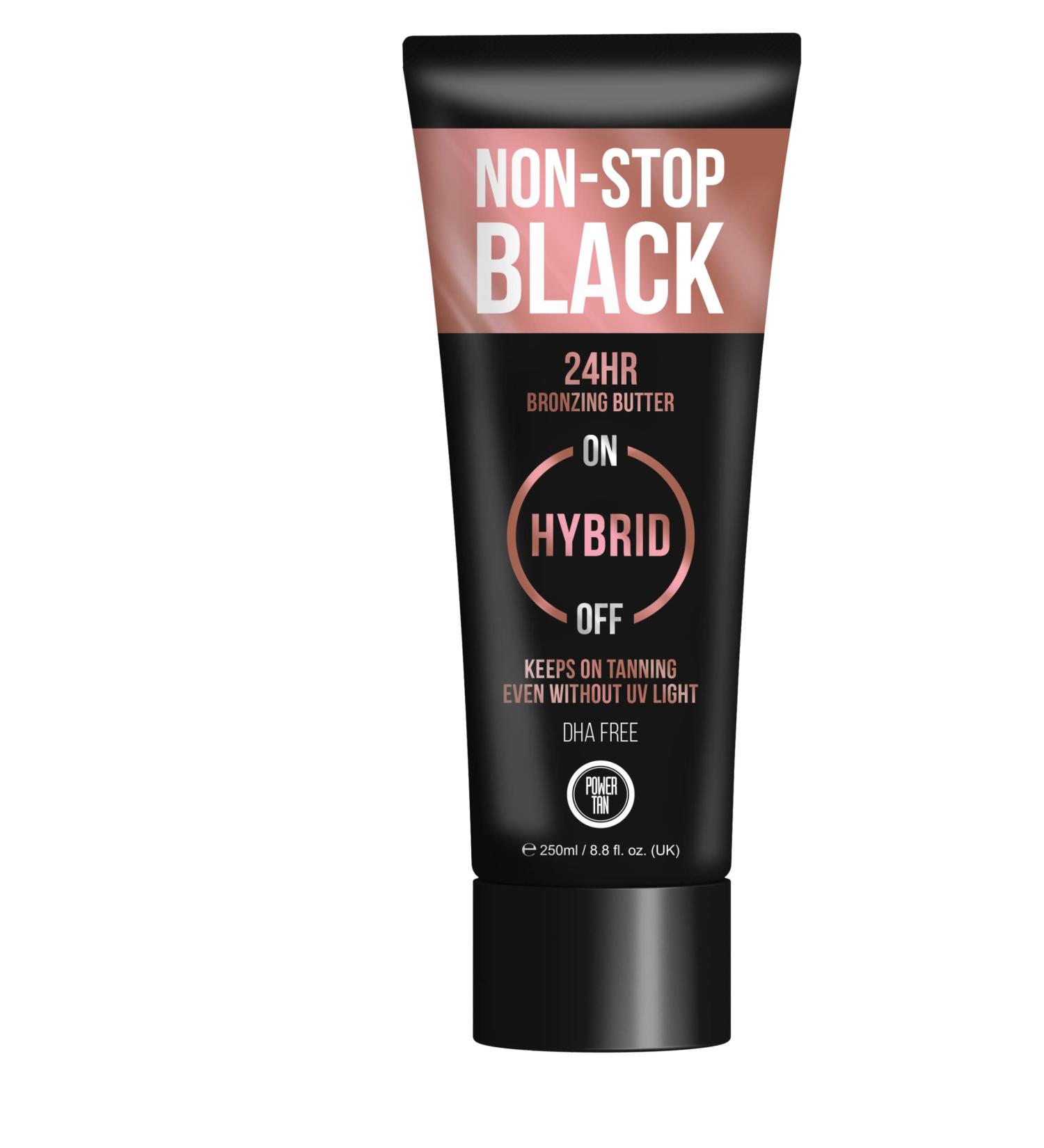 Power Tan Non-Stop Black Bronzing Butter 250ml - DHA Free Hybrid UV Sunbed Tanning Accelerator - Buy Online on SooperMarket.com