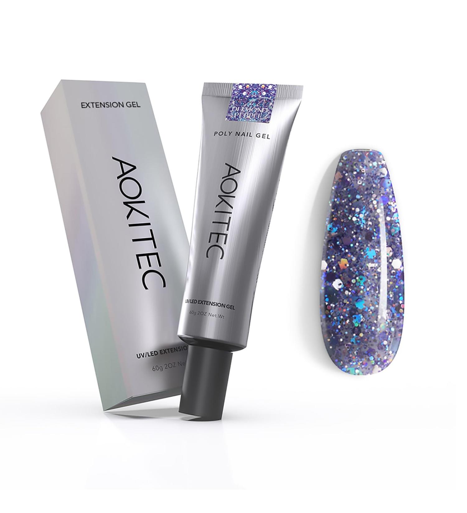 Buy Aokitec 60ml Nail Extension Gel (Diamond Violet) - UV Nail Polish for Salon & DIY | Best Acrylic & False Nail Assembly Gel - Buy Online on SooperMarket.com