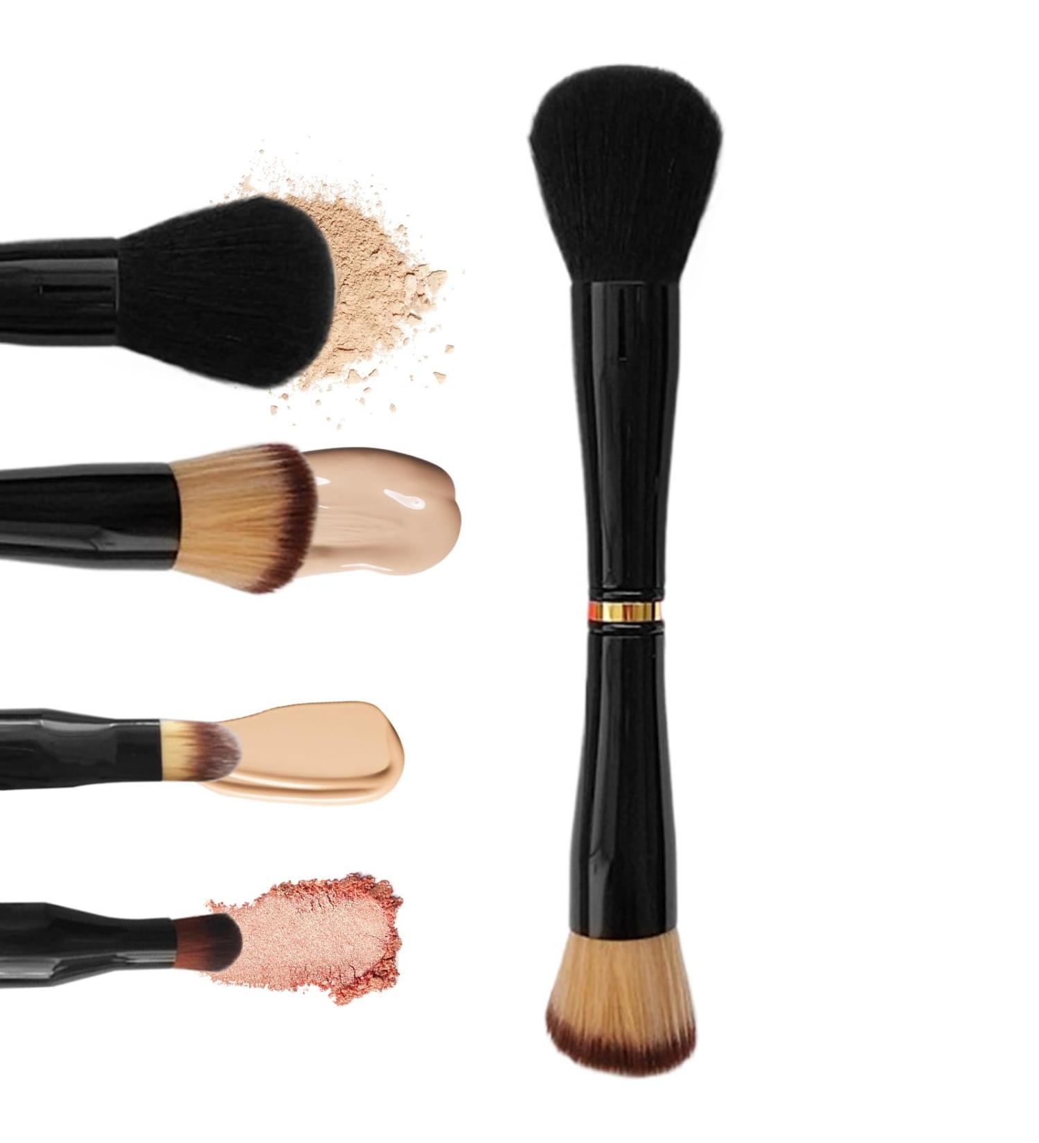 4 in 1 Makeup Brush Stackable Dual Ended Makeup Brush Mini Travel Makeup Brushes Set with Powder/Blush Brush Brush Blending Brush and Eyeshadow Brush Dual Ended Makeup Brush Stackable - Buy Online on SooperMarket.com