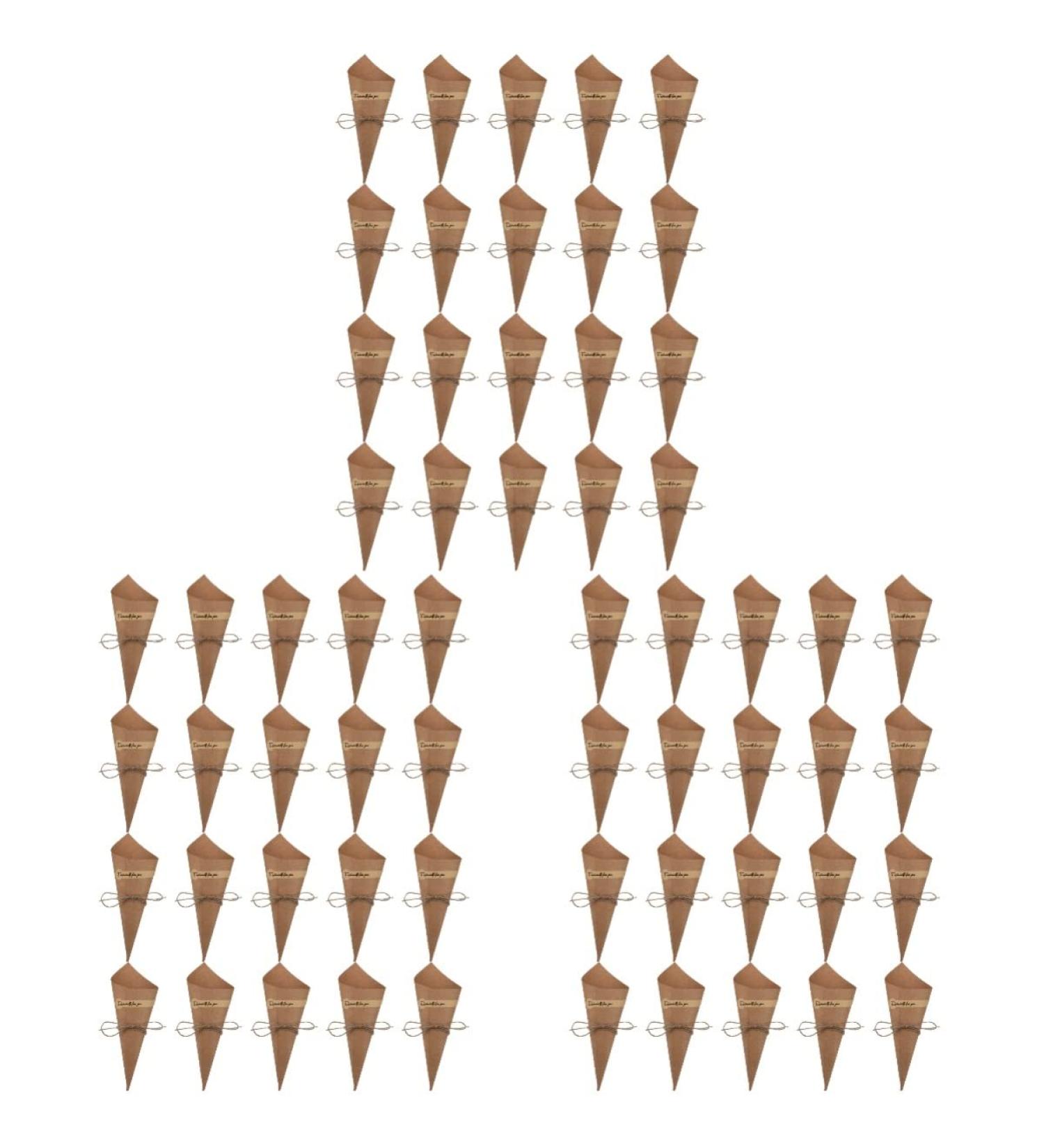 Cabilock 150 Pcs Cone Cake Tube Floral Paper for Bouquets Candy Paper Cones Black Petals Food Rope Kraft Paper Colorx3pcs 15x15x0.1cmx3pcs - Buy Online on SooperMarket.com