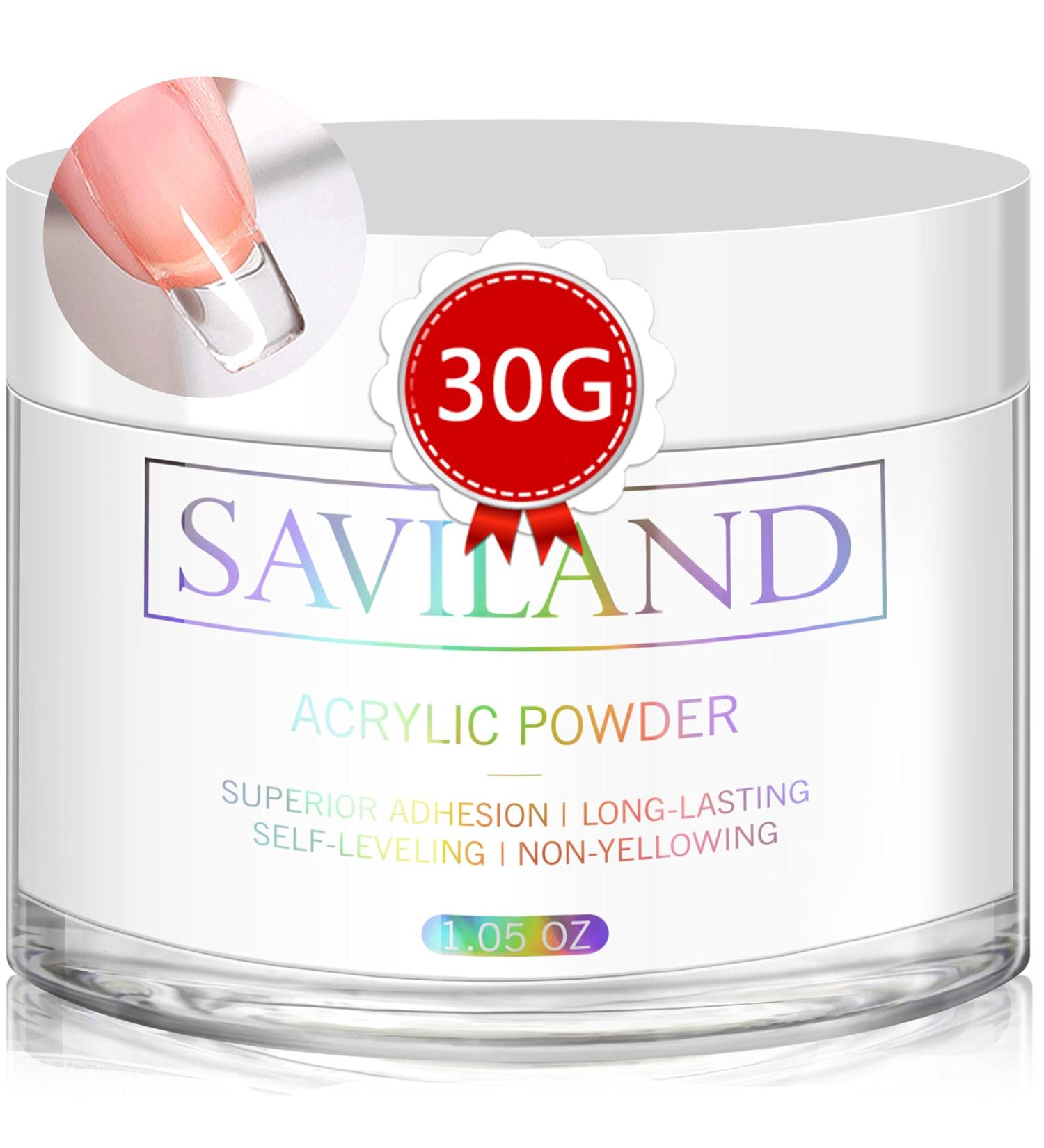 Saviland 30g Clear Acrylic Powder for Professional Nail Extension and 3D Art - No Lamp Needed - Buy Online on SooperMarket.com