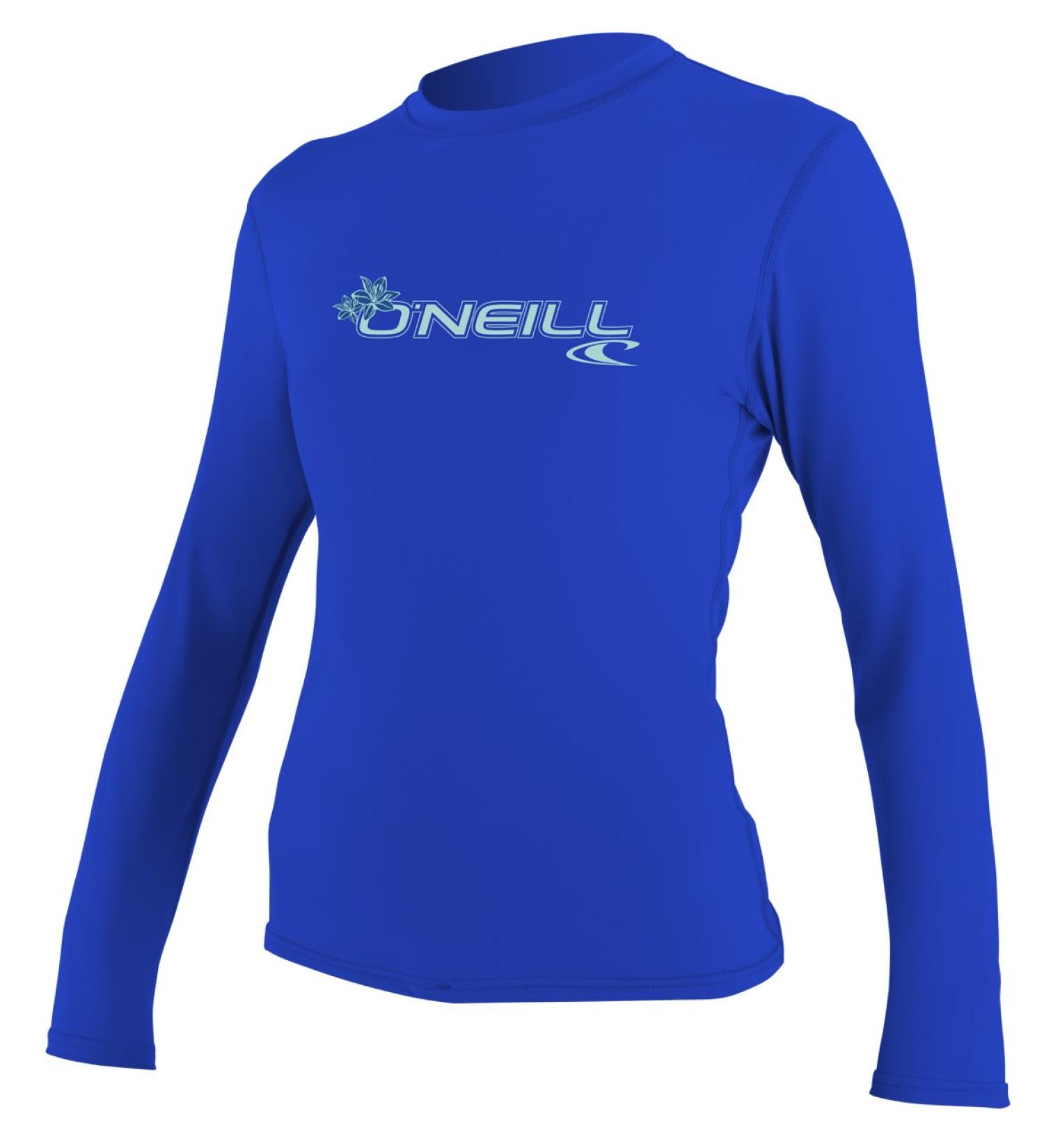 O'Neill Women's Basic Skins UPF 50+ Long Sleeve Sun Shirt - Medium, Tahitian Blue | Sun Protection Swimwear - Buy Online on SooperMarket.com