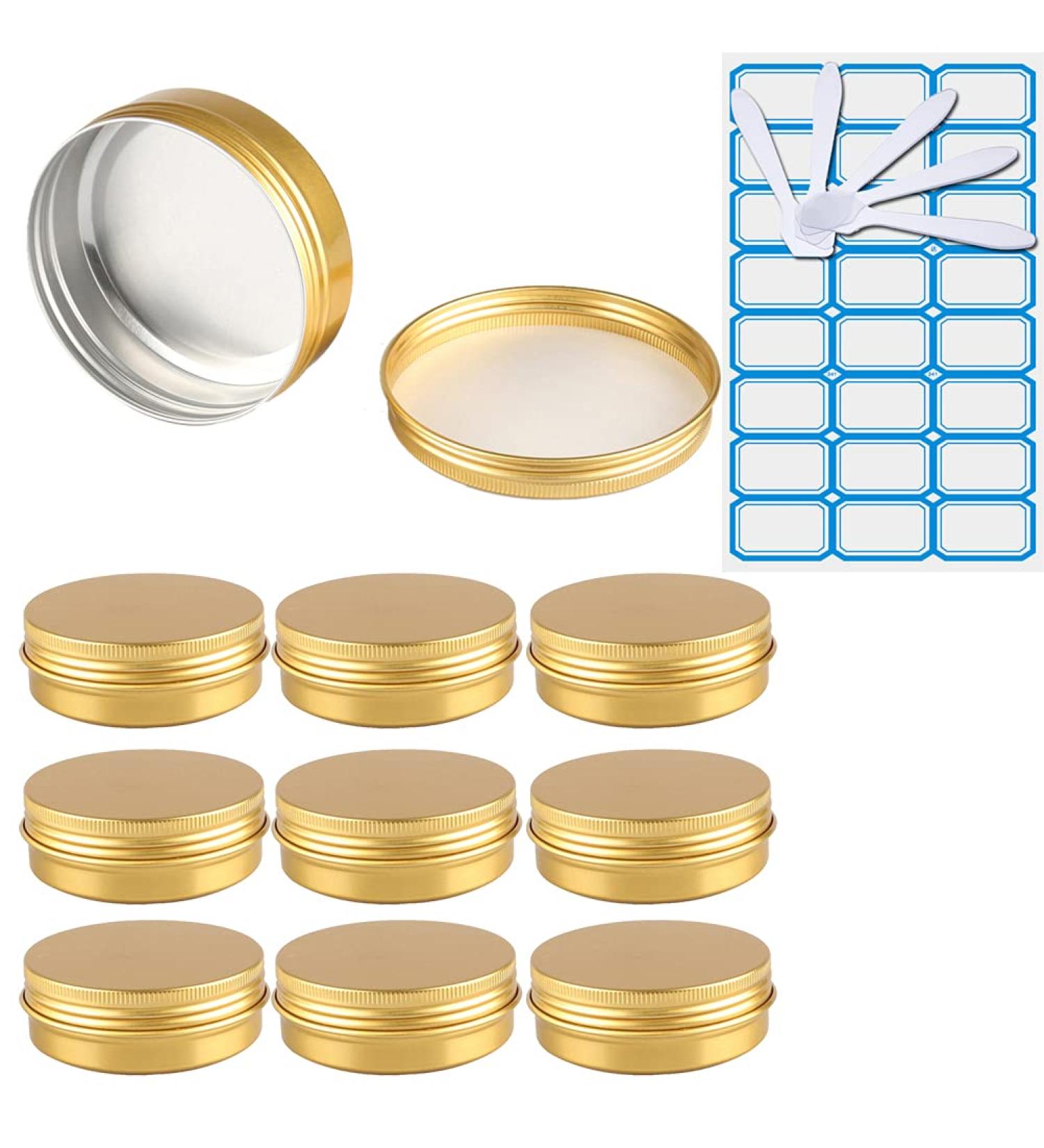 Zeoabsy 10 Pieces 100ml Gold Aluminum Empty Jars - Ideal for Storage & DIY Projects - Fast International Shipping - Buy Online on SooperMarket.com