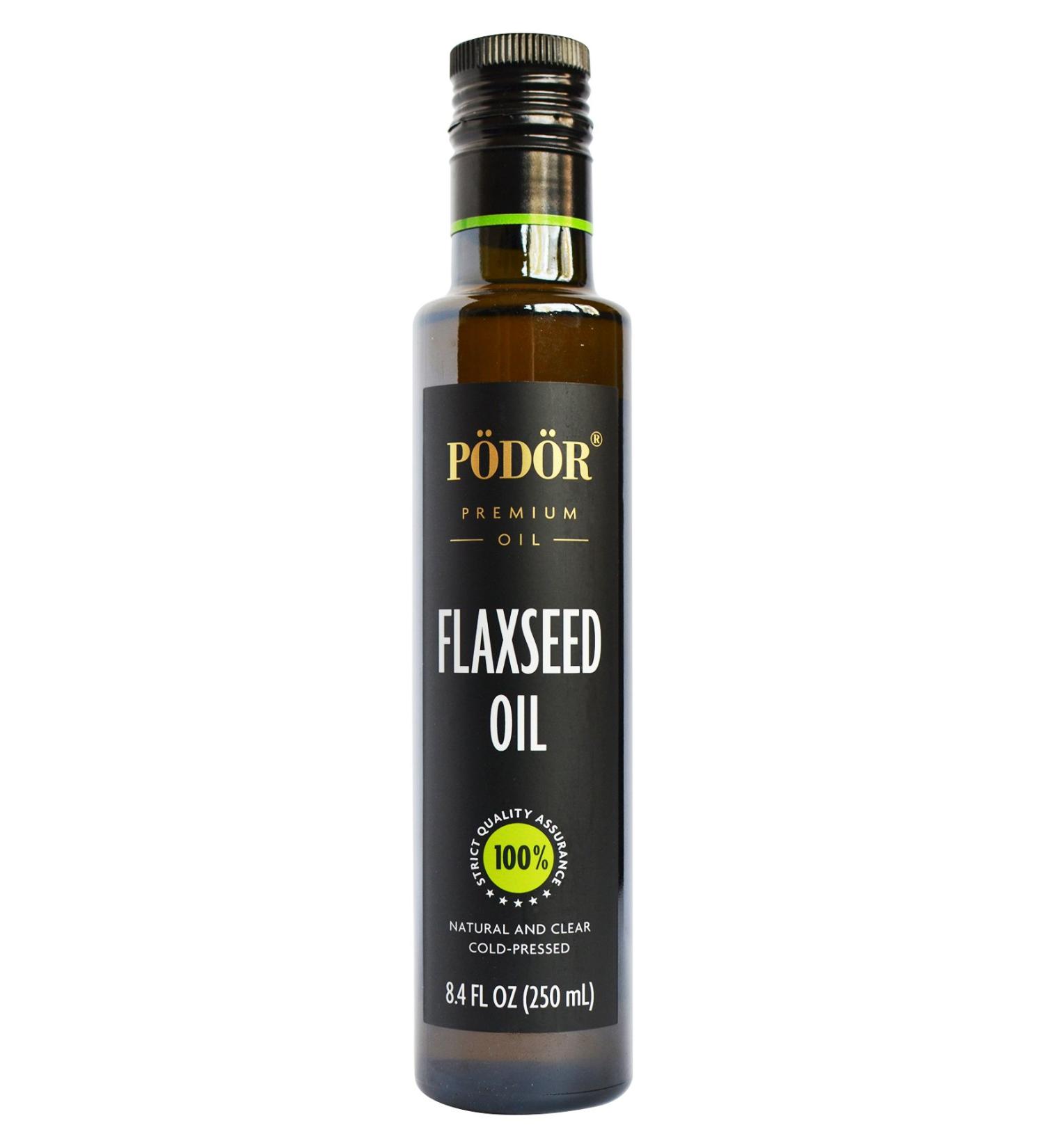 PDR Premium Flaxseed Oil - 8.4 fl. Oz. | Cold-Pressed, 100% Natural, Unrefined, Vegan | Glass Bottle, Gluten-Free, Non-GMO - Buy Online on SooperMarket.com