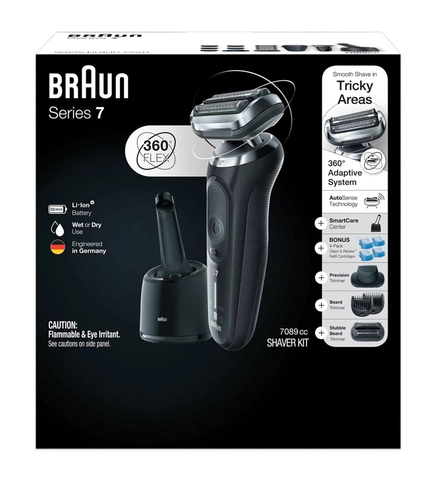 Braun Series 7 7089cc Electric Razor for Men Black 11 Piece Set