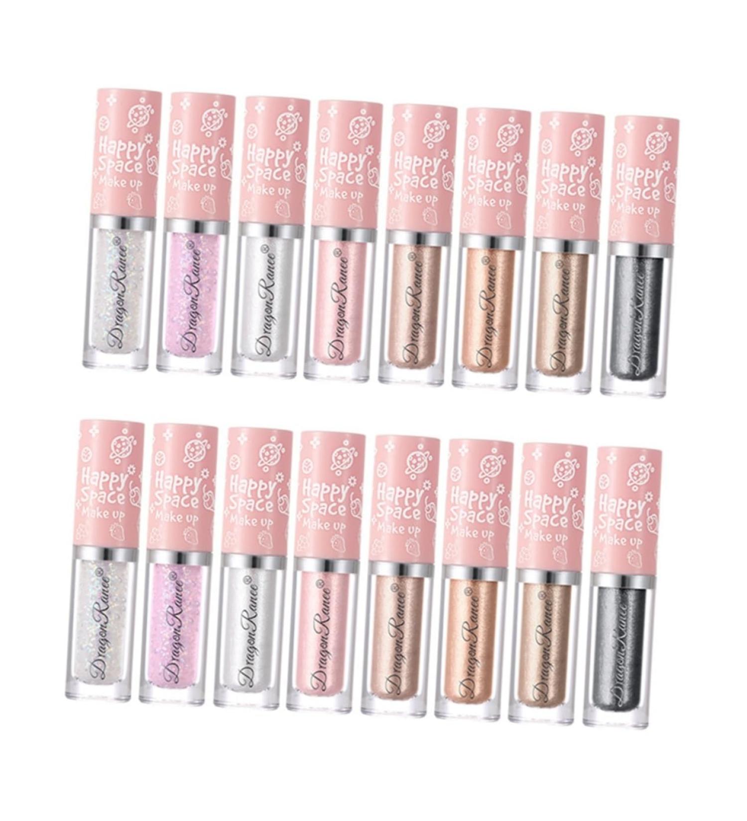 Healeved 16 pcs DIY Bling Tool Makeup Cosmetics Women Shadow Liquid Eye Highlight Glitter Eyeshadow - Buy Online on SooperMarket.com