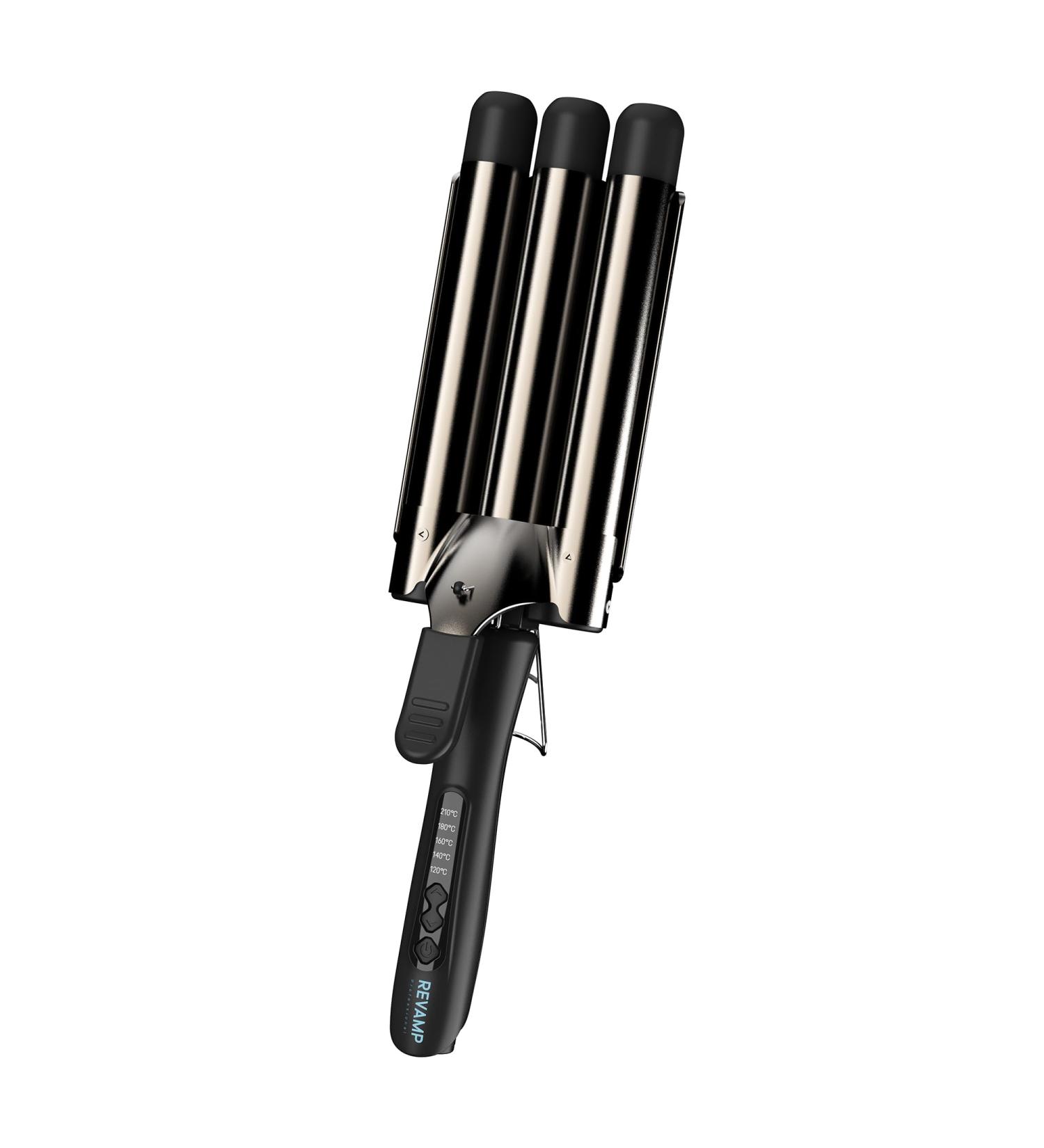 Revamp ProGloss Beach Big Waver - 3-Wave Iron for Glossy Beach Waves & Healthy Hair with Prowl Oils - Buy Online on SooperMarket.com