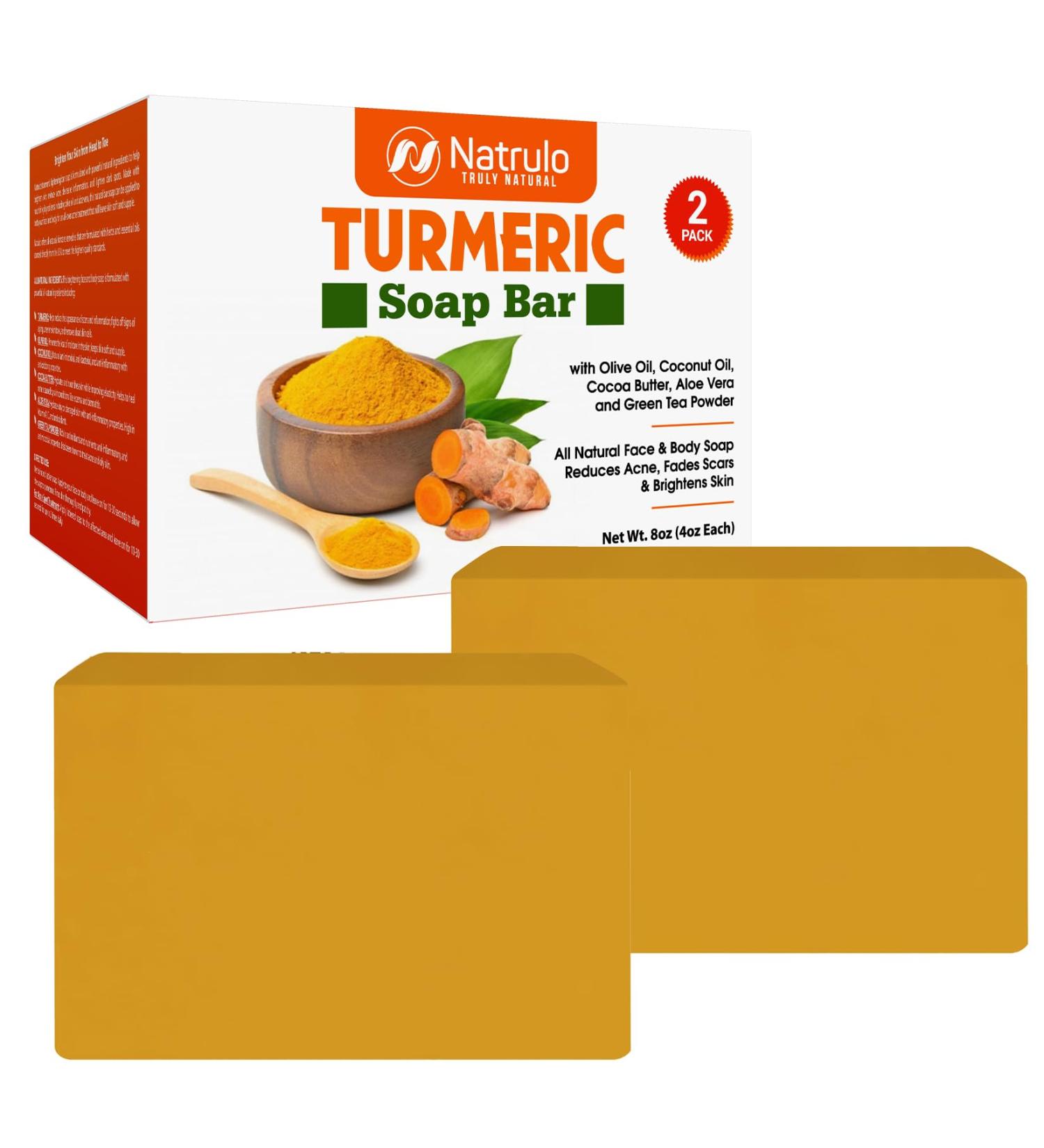 All Natural Turmeric Soap Bar for Face & Body - Brighten Skin Even Tone Fade Marks - Made in USA - Perfect for All Skin Types - Buy Online on SooperMarket.com