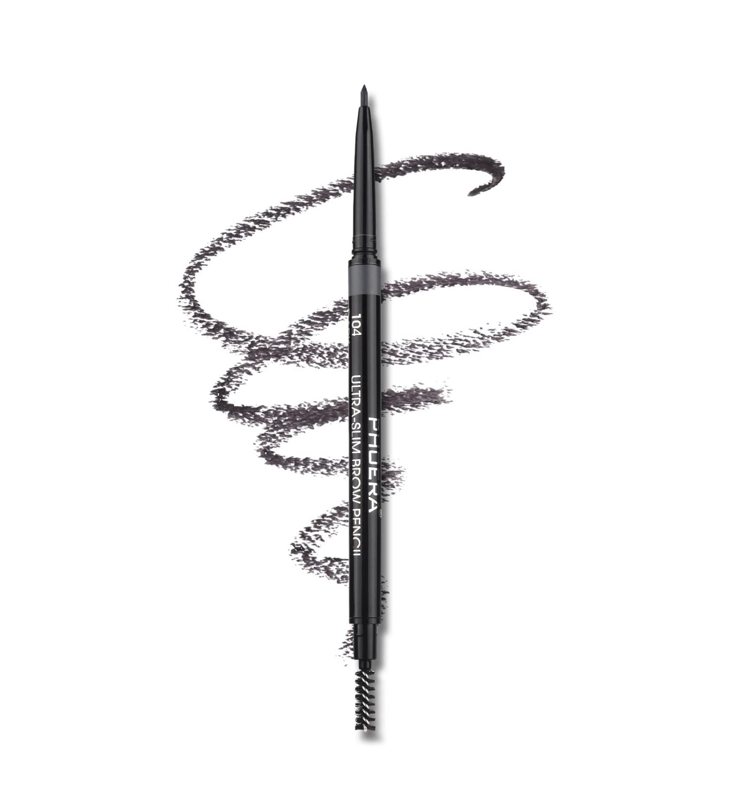 PHOERA Ultra-Slim Eyebrow Pencil with Brush - 04 Dark Brunette | Precise & Long-Lasting | Natural-Looking Brows - Buy Online on SooperMarket.com