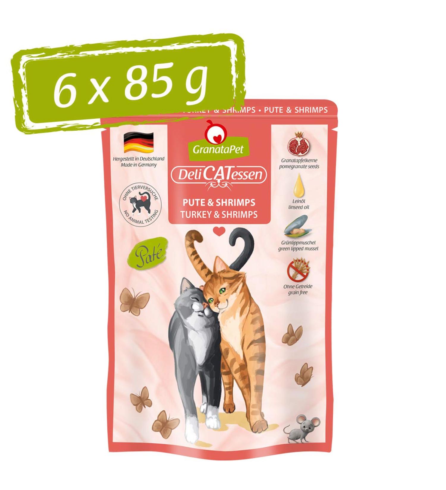 Granapet Delicatesse Pute & Shrimps - Grain-Free Gourmet Cat Food (6 x 85g) - Premium Wet Food for Cats - Buy Online on SooperMarket.com