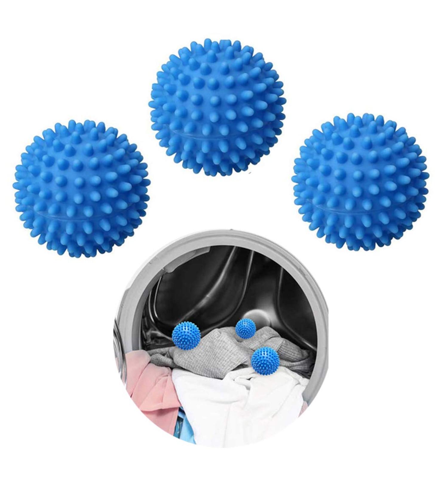 Tumble Dryer Balls 3 Pc Blue Laundry Balls - New Softer Material for Soft, Fluffy Clothes with Fewer Wrinkles and Less Static Cling - Buy Online on SooperMarket.com