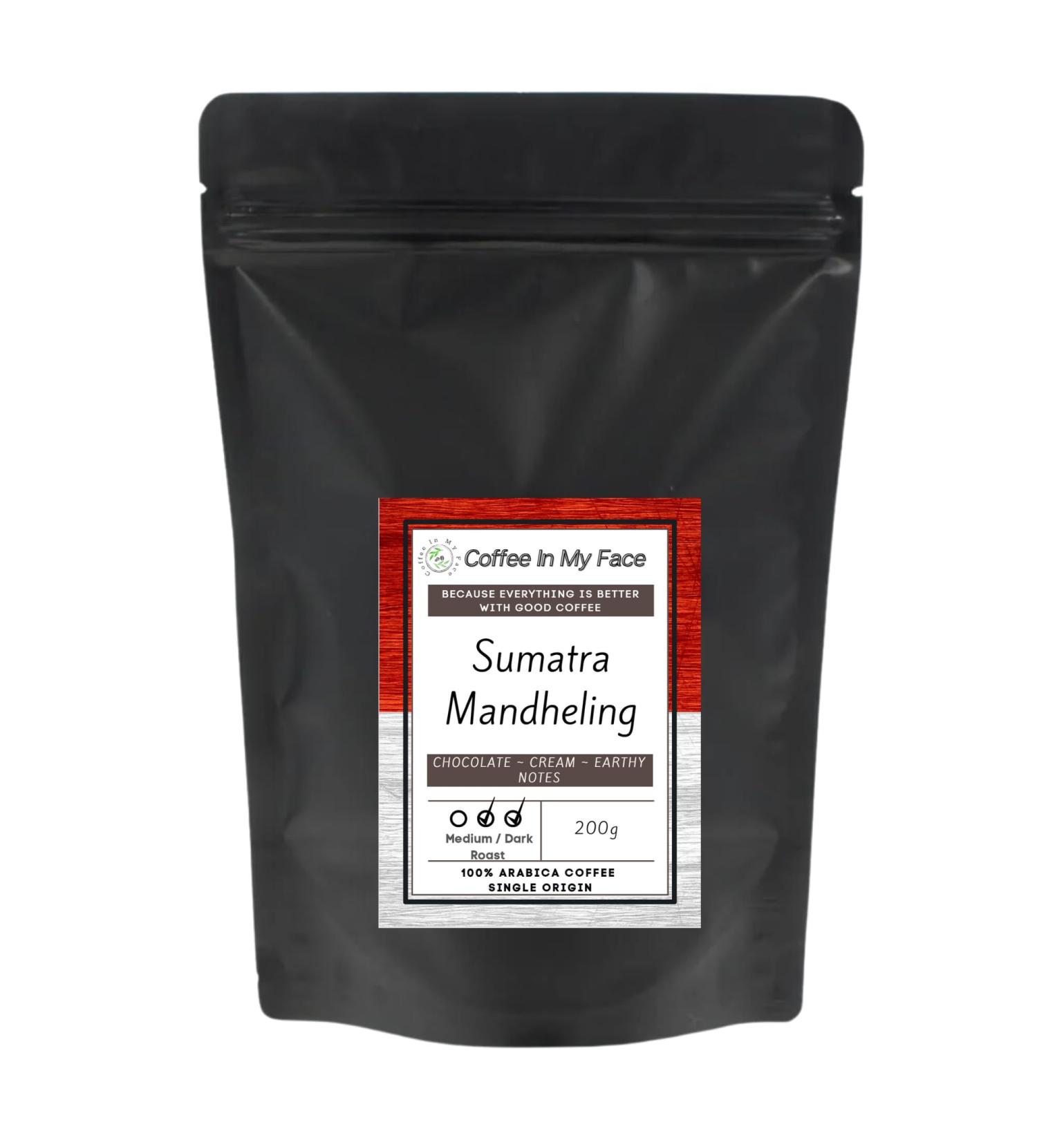 Sumatra Mandheling - Medium/Dark Roasted - Whole Arabica Coffee Beans - 200g Single Origin Whole Bean - Buy Online on SooperMarket.com