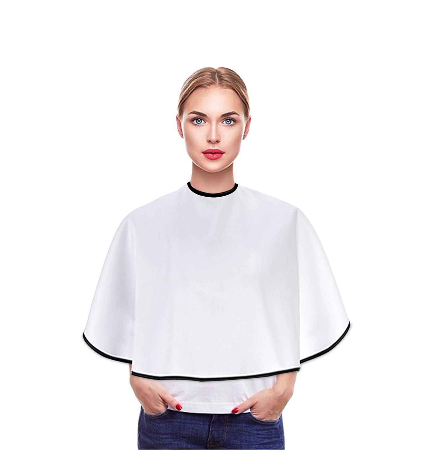 Professional White Make-Up Cape for Beauticians - Short Work Coat & Hair Shampoo Scarf | 1 Piece - Buy Online on SooperMarket.com