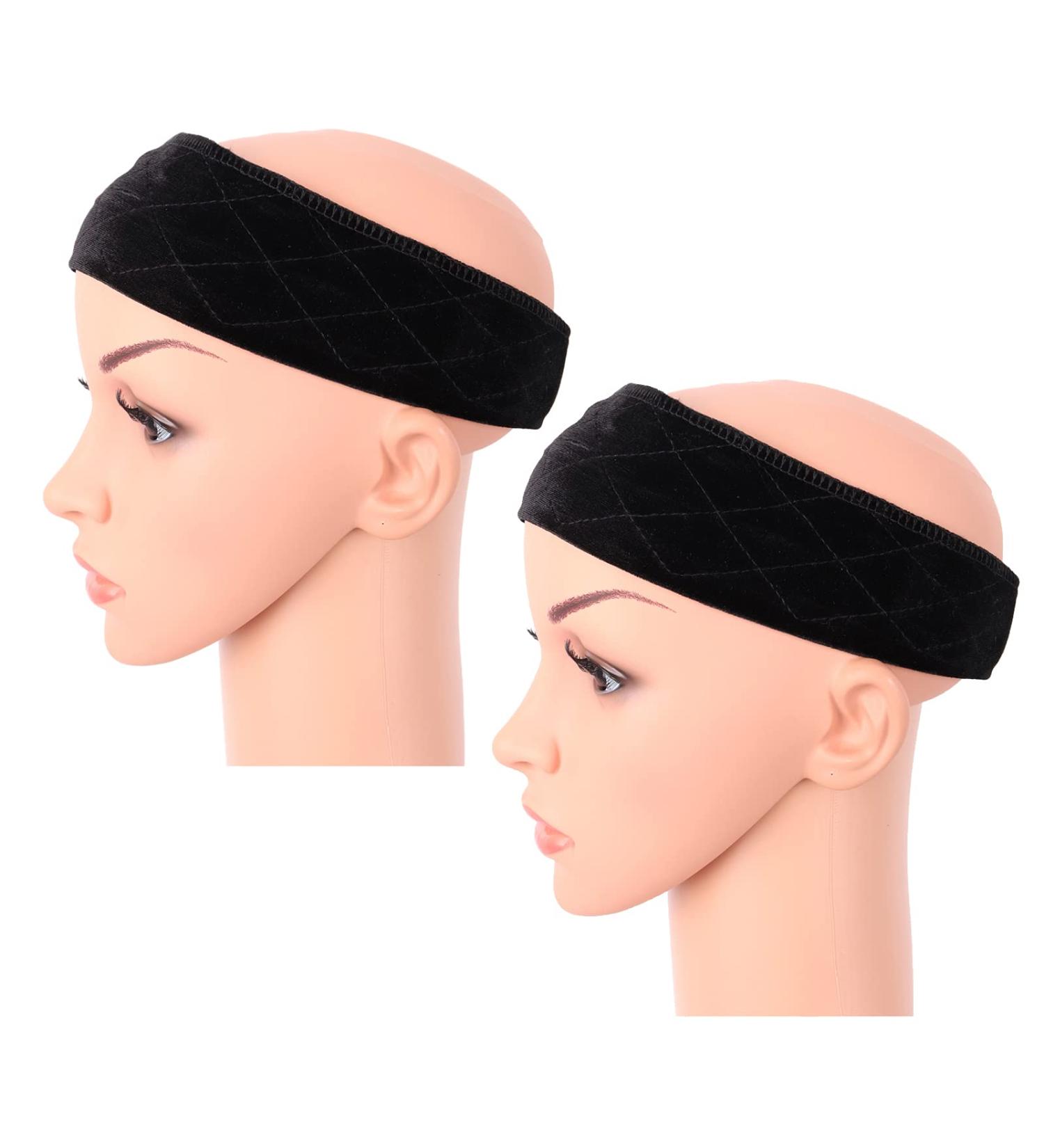 MapofBeauty 2 Pack Adjustable Velvet Wig Grip Headbands - No Slip & Flexible (Black) - Buy Online on SooperMarket.com