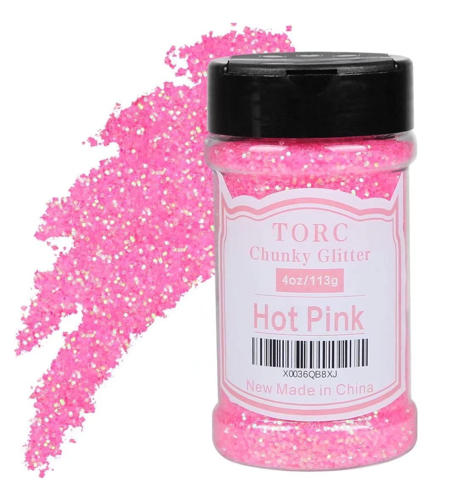 TORC Iridescent Hot Pink Chunky Glitter 4 oz - Resin Crafts, Tumblers, Makeup, Nail Art - Festival Decoration - Buy Online on SooperMarket.com