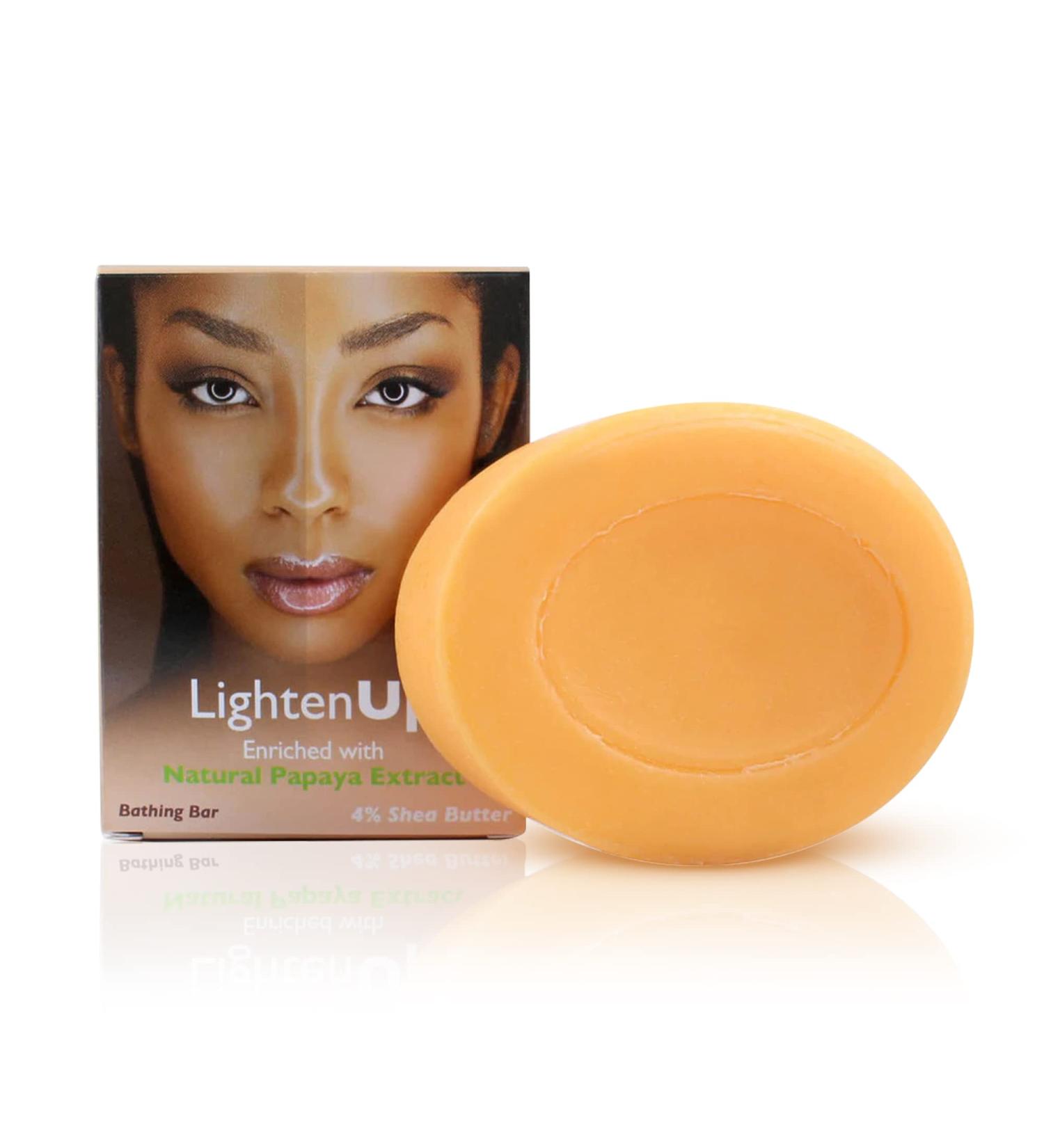 LightenUp Papaya Soap 13.5 fl oz - Natural Exfoliating Soap with Papaya Extract, Coconut Oil, and Shea Butter - Brightening Bath Soap for All Skin Types - Buy Online on SooperMarket.com
