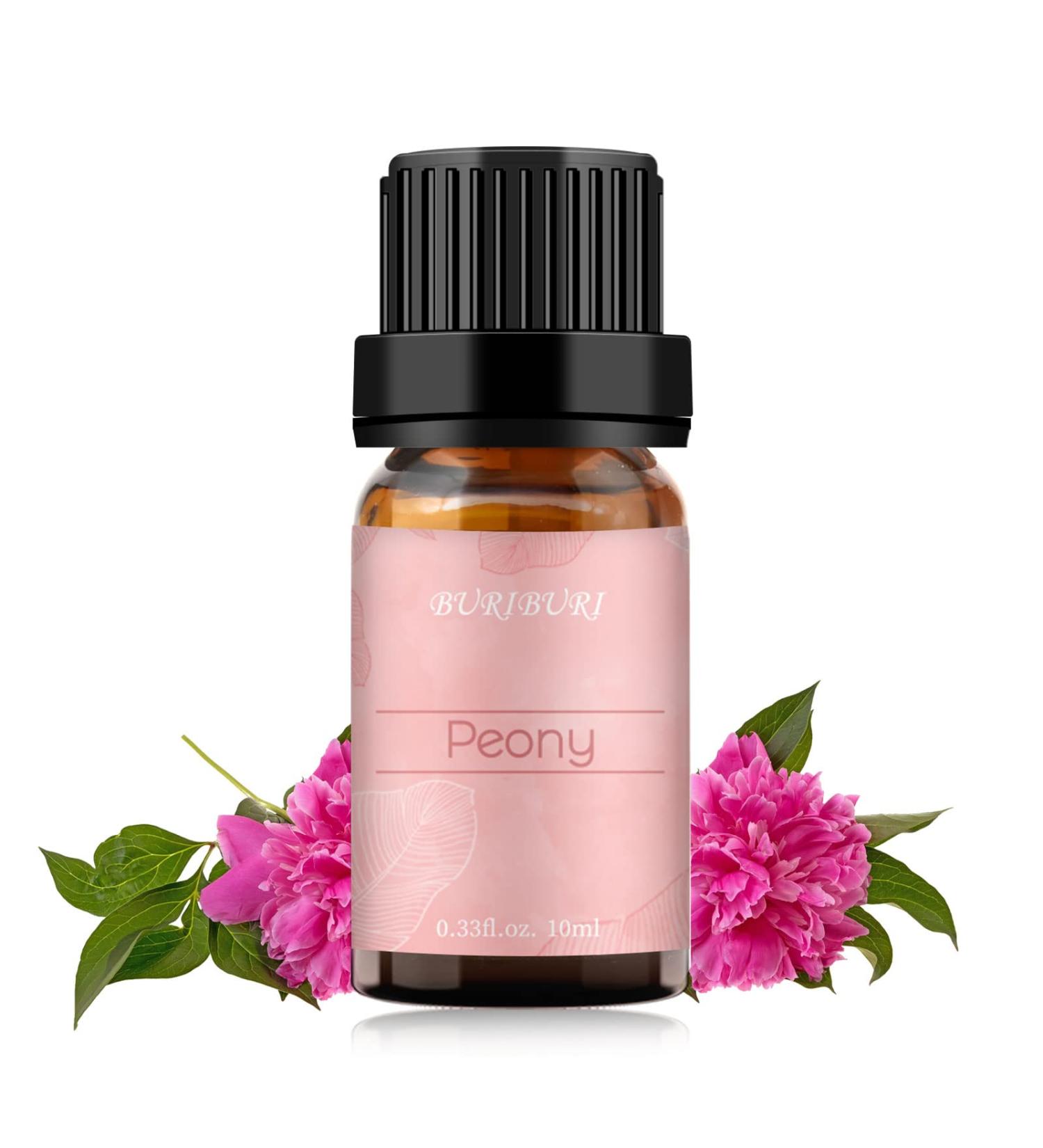 Peony Essential Oil 10ml - 100% Pure Organic Fragrance Oil for Aromatherapy, Diffuser, Candle Making, Soap Making - Brown Bottle - Pack of 1 - Buy Online on SooperMarket.com