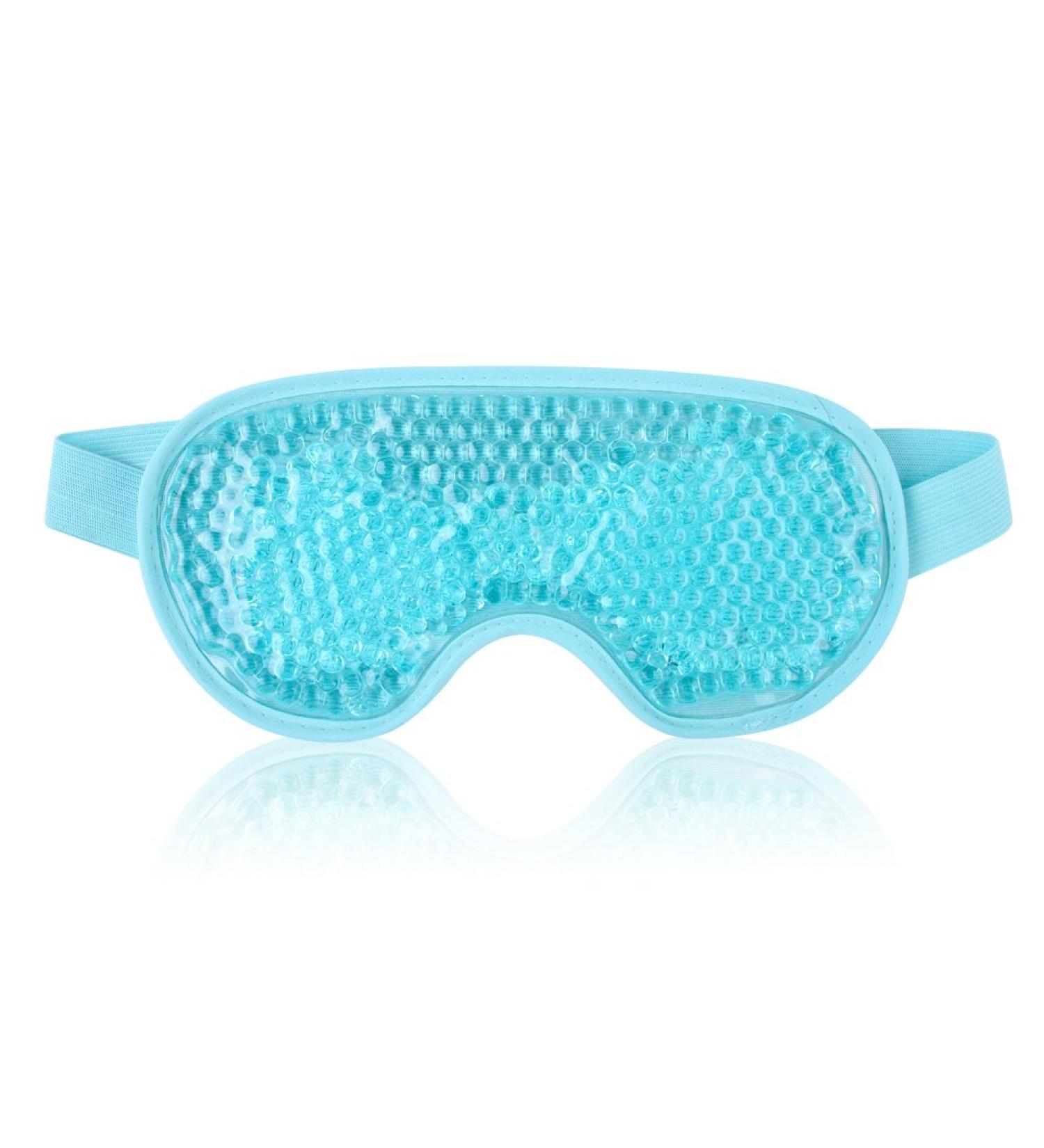 NEWGO Cooling Gel Mask for Puffy Eyes - Hot Cold Therapy for Migraine, Dark Circles, Dry Eyes - Reusable Sinus Pain Relief - Light Blue - Buy Online on SooperMarket.com