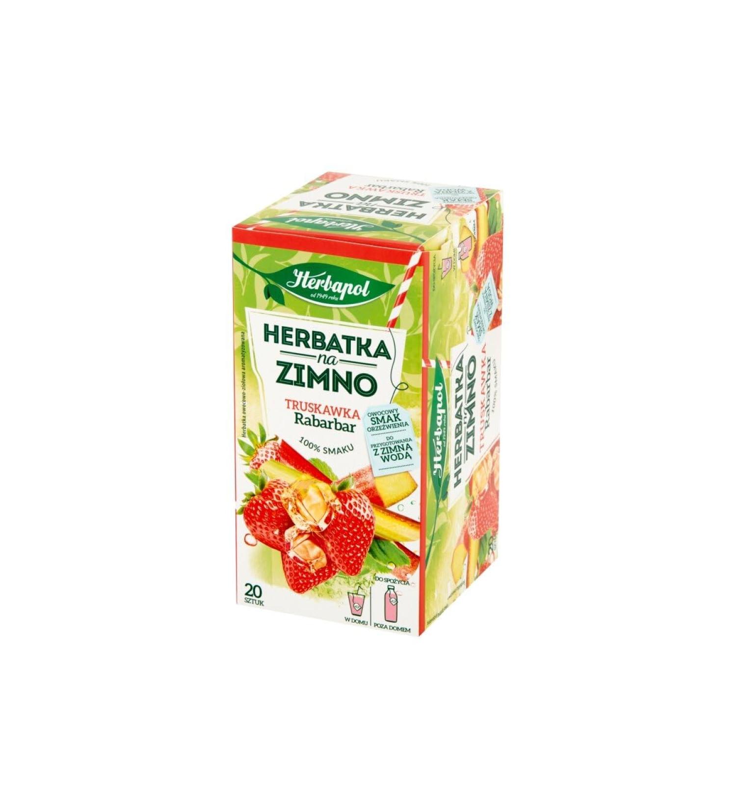TRUSKAWKA RABARBAR Herbata Owocowa Naturalna Polska Herbapol