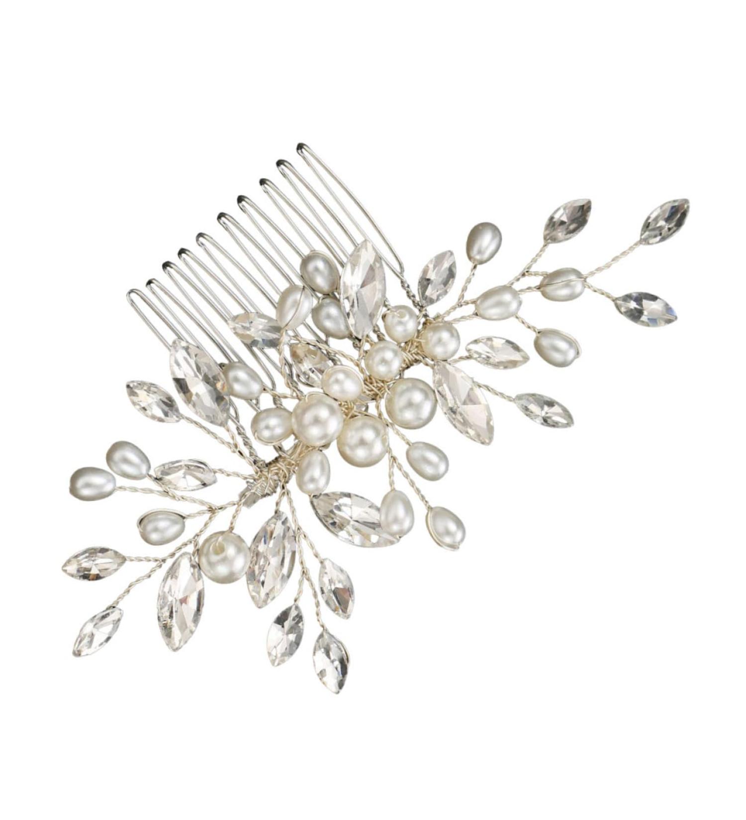 Beavorty Wedding Hair Comb Bridal Headwear Wig White Crystal Decorative Hair Comb - Buy Online on SooperMarket.com