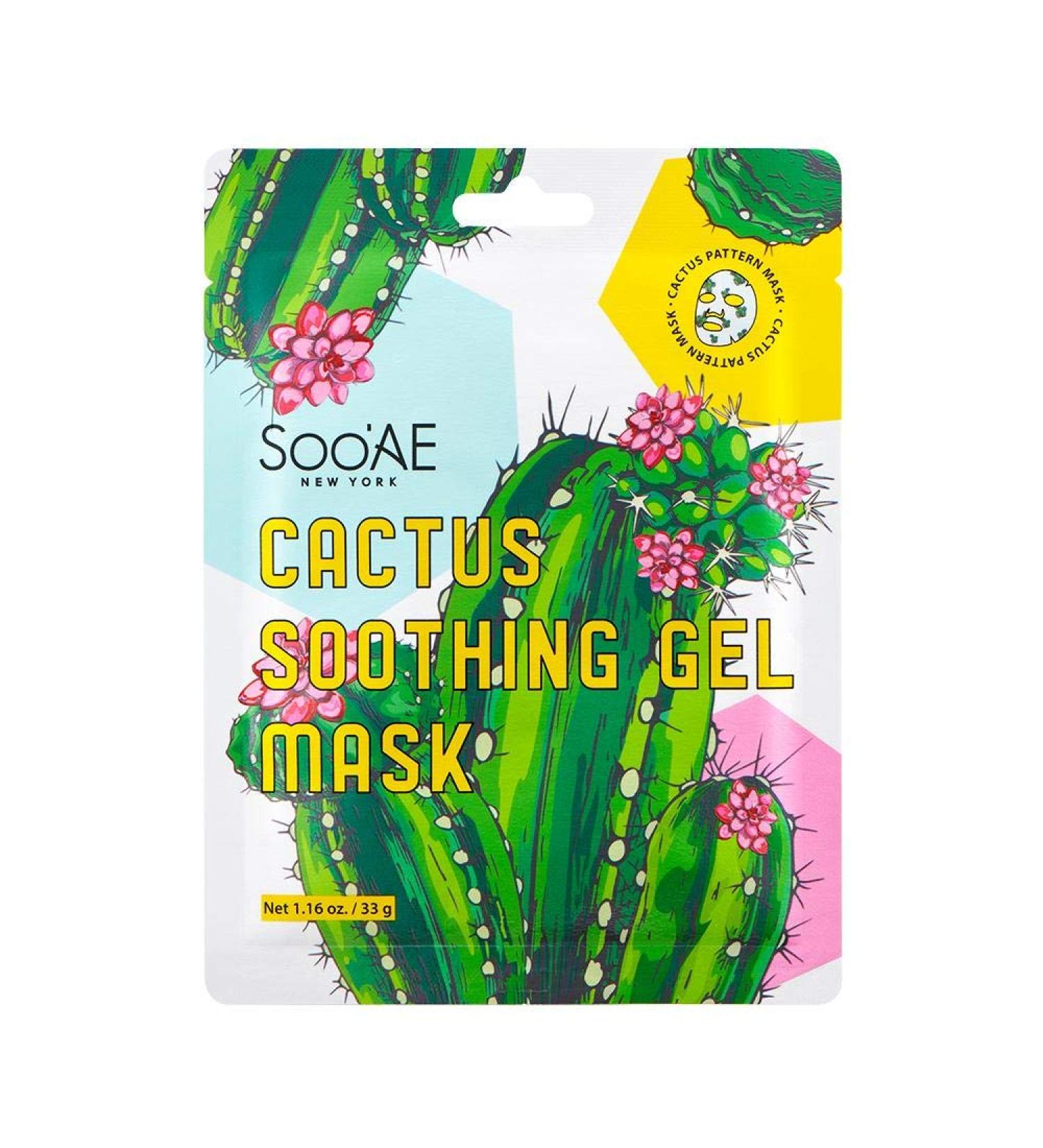 SOO AE Cactus Soothing Gel Mask - Hydration, Soothing, Moisturizing, Plumping, Balancing (1 Count) - Buy Online on SooperMarket.com