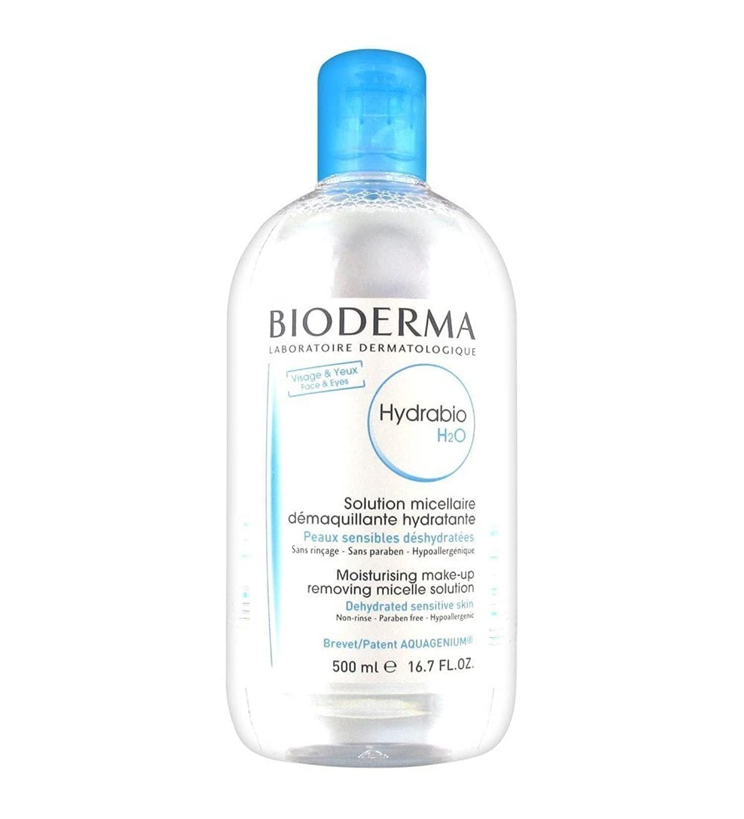 Bioderma Hydrabio H2O Cleansing and Moisturising Micellar Solution for Sensitive Dehydrated Skin 500 ml Micellar 500 ml (Pack of 1)