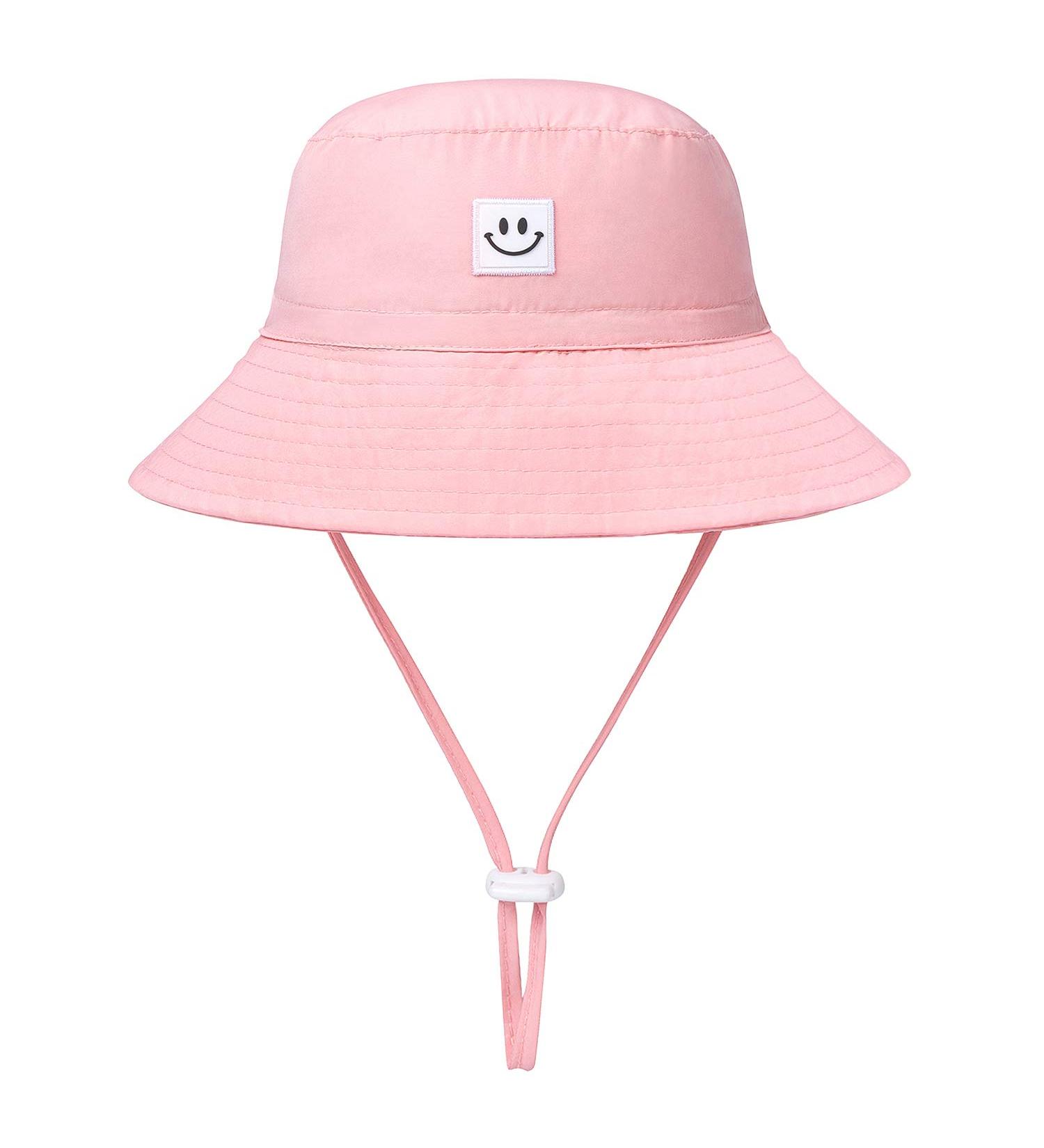 HSYZZY Baby Sun Hat | UPF 50+ Smile Face Bucket Hat for Toddler | Adjustable Cap, 9-18 Months, Pink - Buy Online on SooperMarket.com