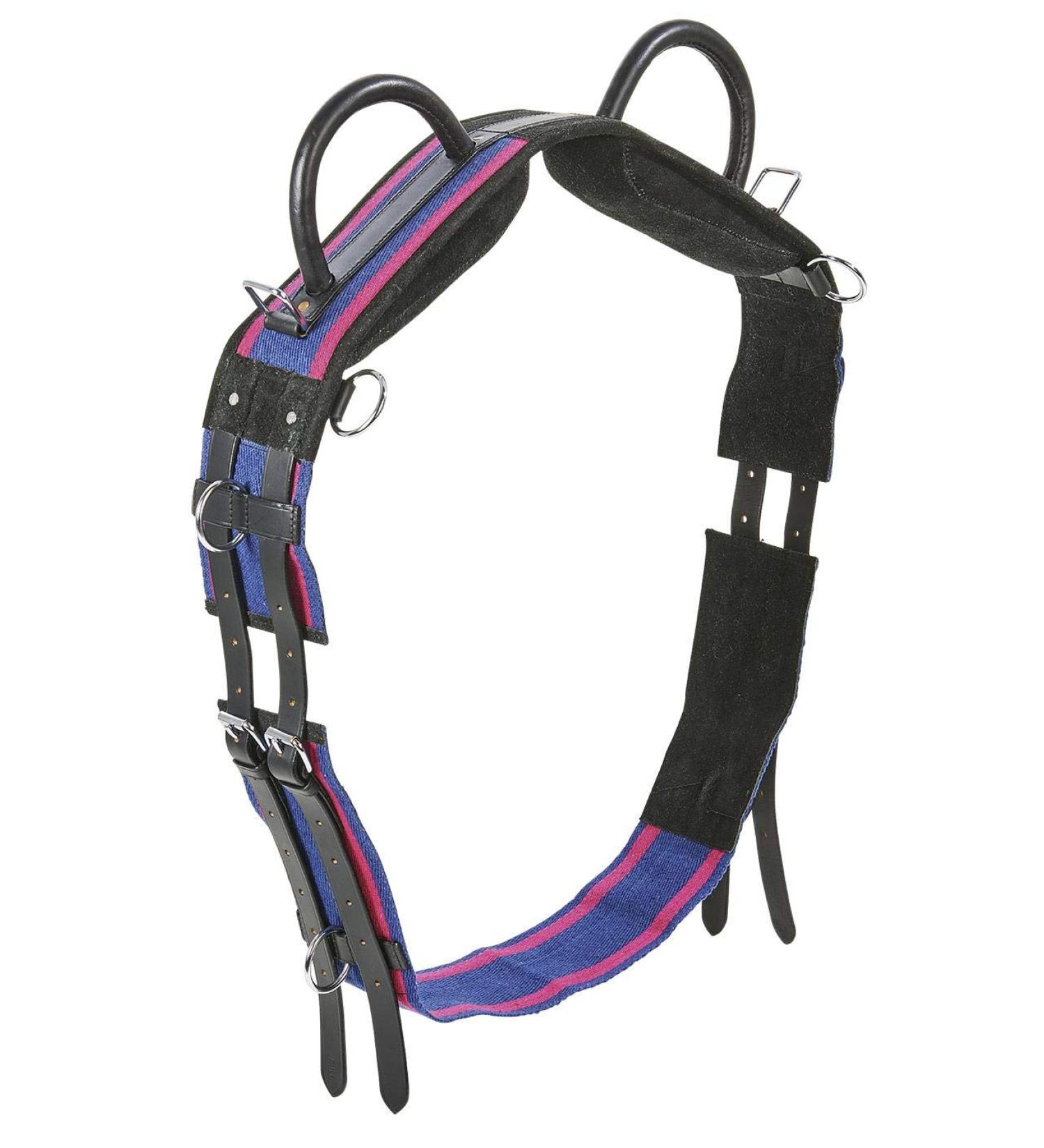 Lunging girth Double Pony navy/passion pink