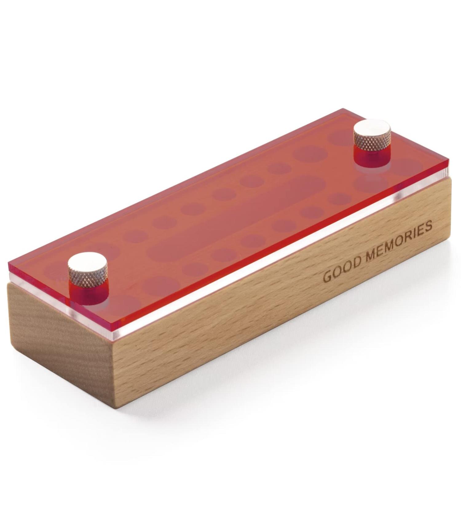 iwoohome Boys Milk Tooth Box Girls Tooth Box for Milk Teeth Made of Wood and Acrylic for Girls and Boys Gift Ideas Red Transparent
