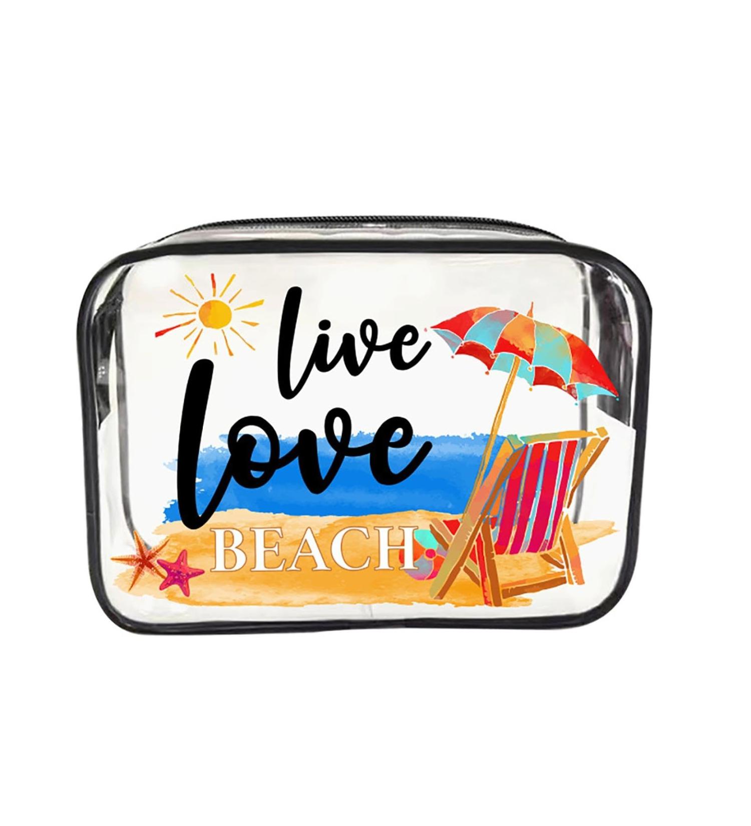 Makeup Organiser Make Up Bag: Clear PVC Travel Makeup Bag - Bag Portable Printed Cosmetic Bags for Women Girls - - Easy Clean Lightweight Perfect for Toiletries Cosmetics (C) - Buy Online on SooperMarket.com