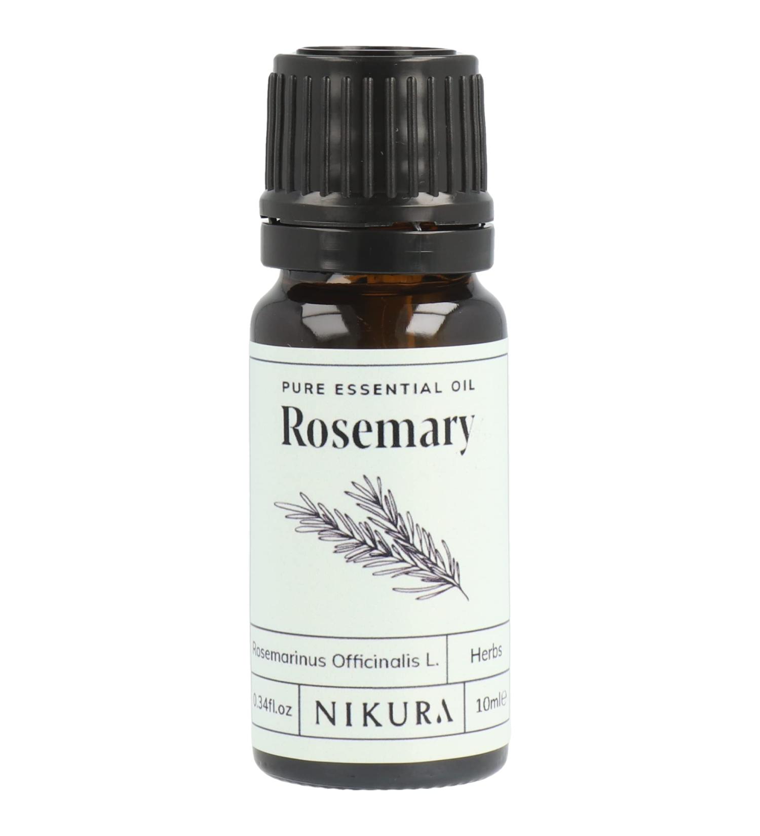 Nikura Rosemary Essential Oil 10ml - 100% Pure for Hair Growth | Aromatherapy Diffuser | Vegan Friendly - Buy Online on SooperMarket.com