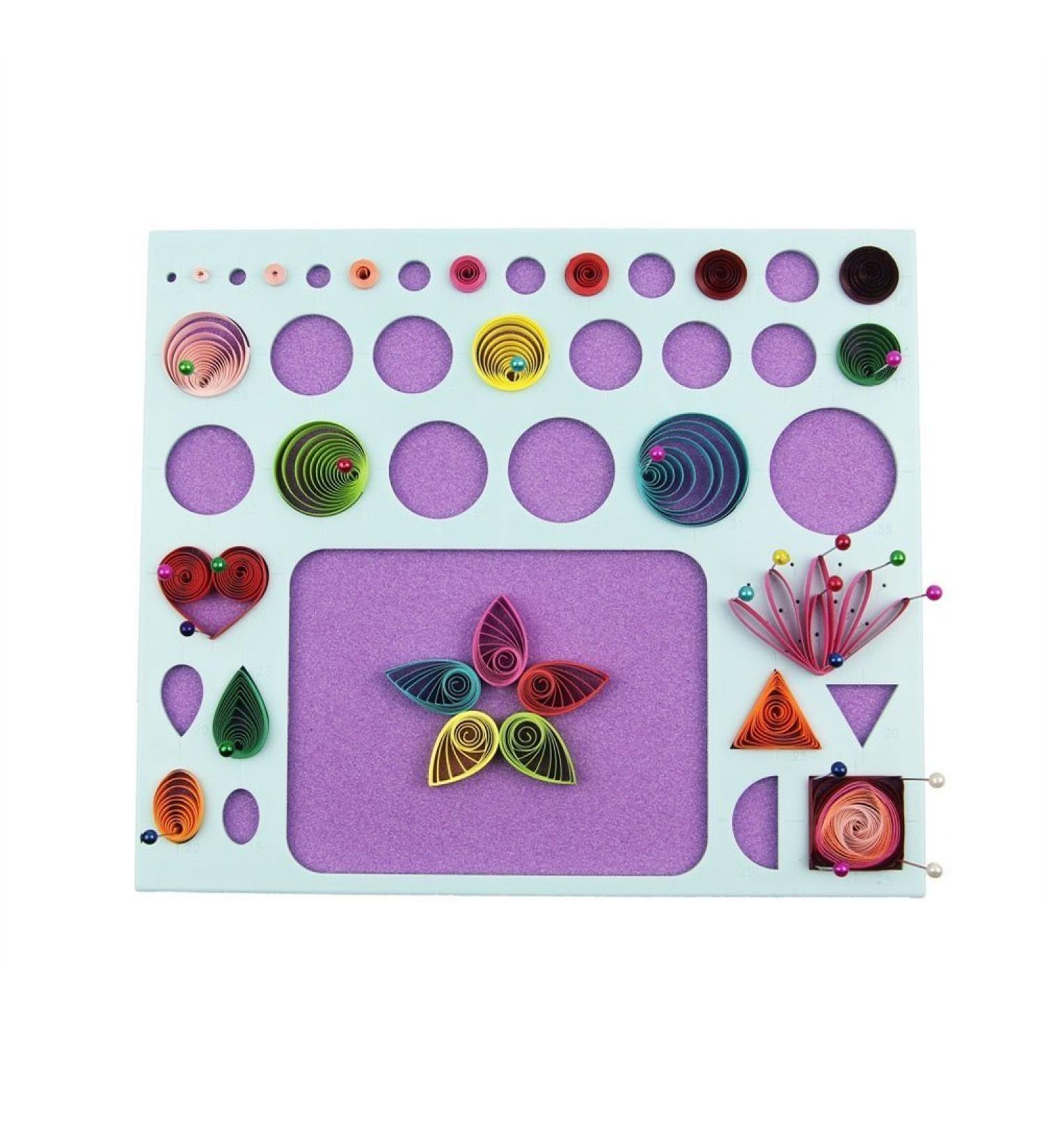 YURROAD 3 in 1 Paper Quilling Template Board | Quilling Knitting Cork Shape Mold DIY Tool - Buy Online on SooperMarket.com