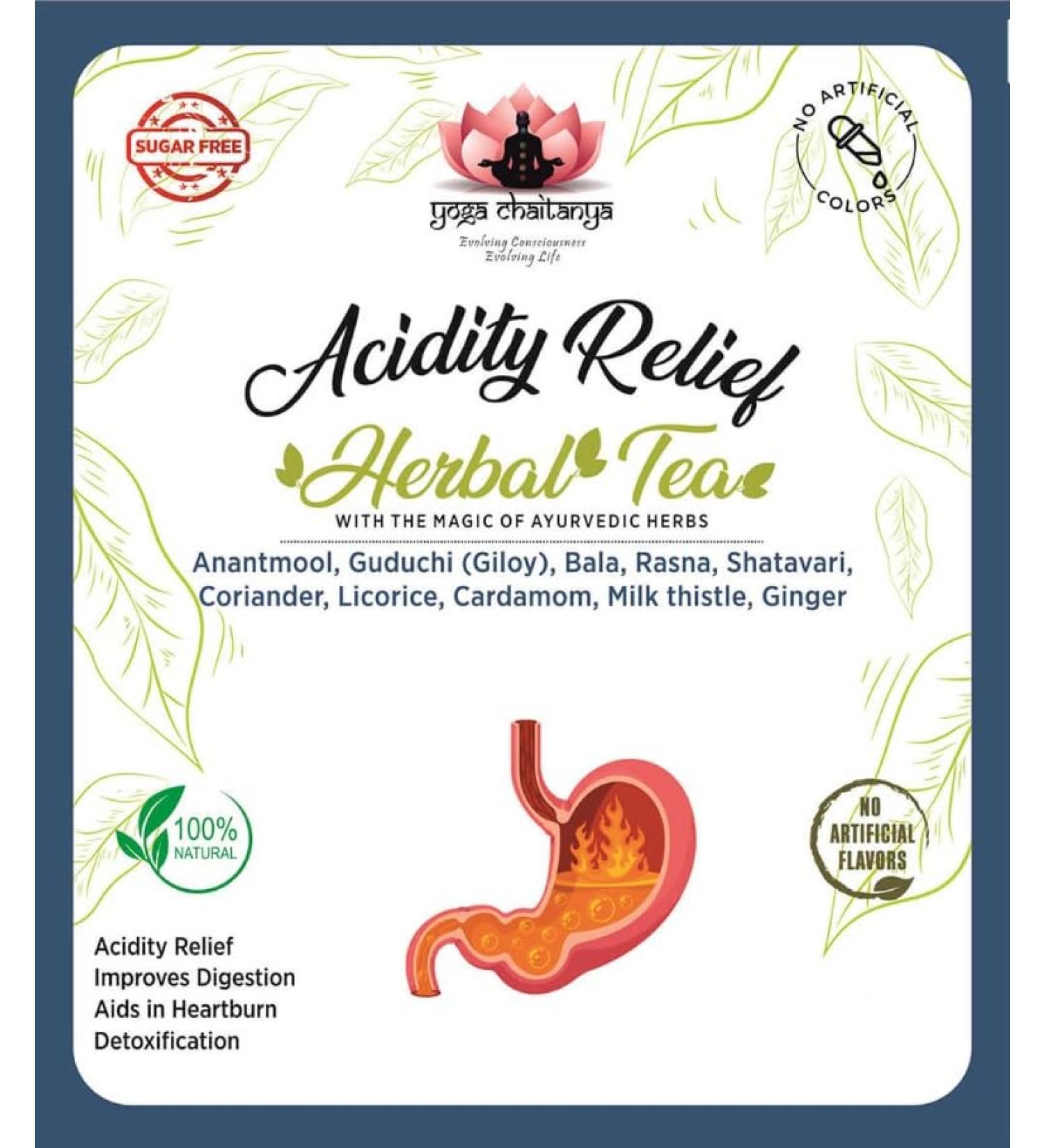 Yoga Chaitanya Acidity Relief Herbal Tea-Caffeine free-Loose Leaf (50 gm) - Buy Online on SooperMarket.com