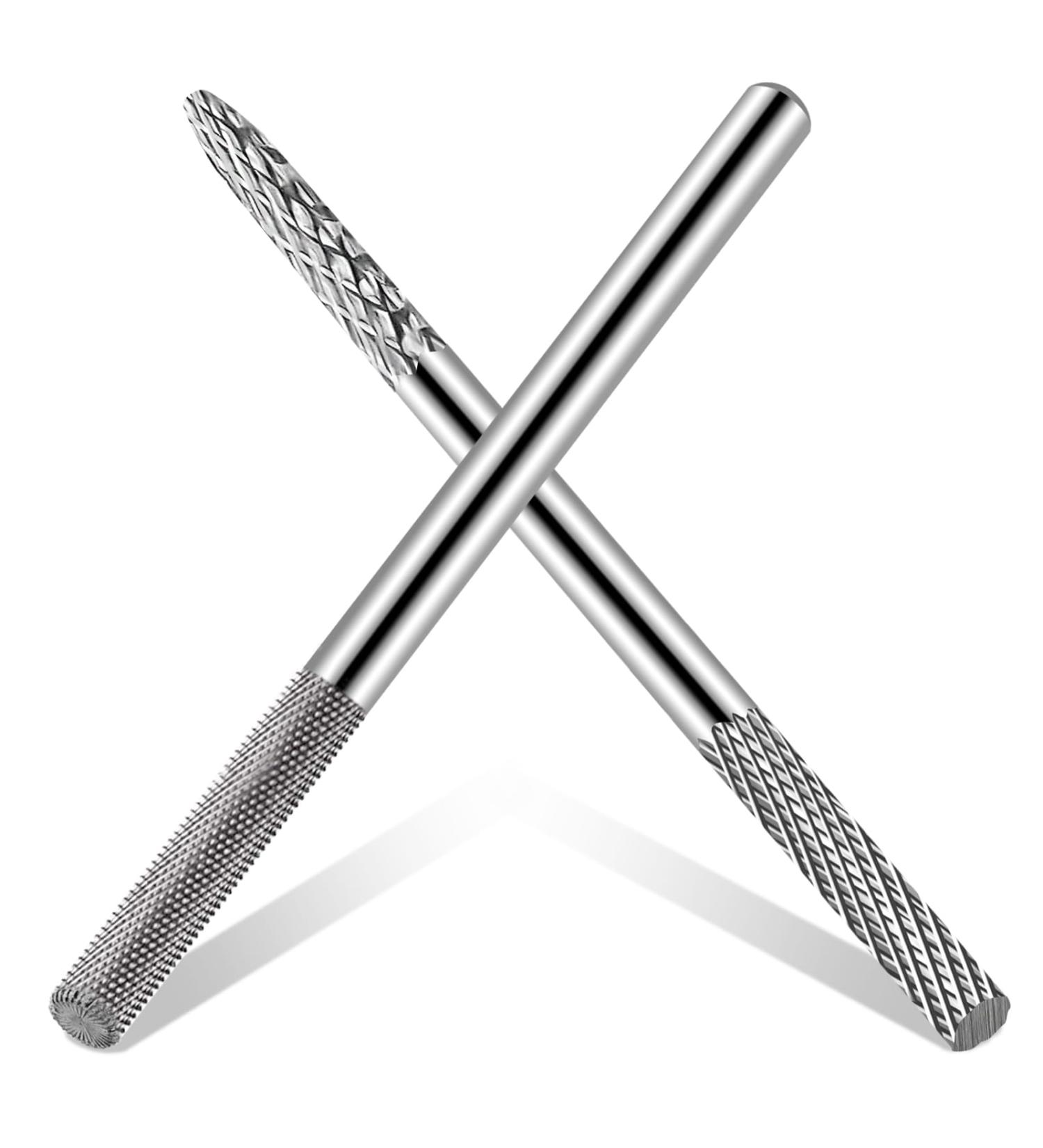 3XF Ultra Fine Cuticle Nail Drill Bit - Medium Double Heads Safety Tungsten Carbide Remover for Acrylic Gel Manicure & Pedicure | International Shipping Available - Buy Online on SooperMarket.com
