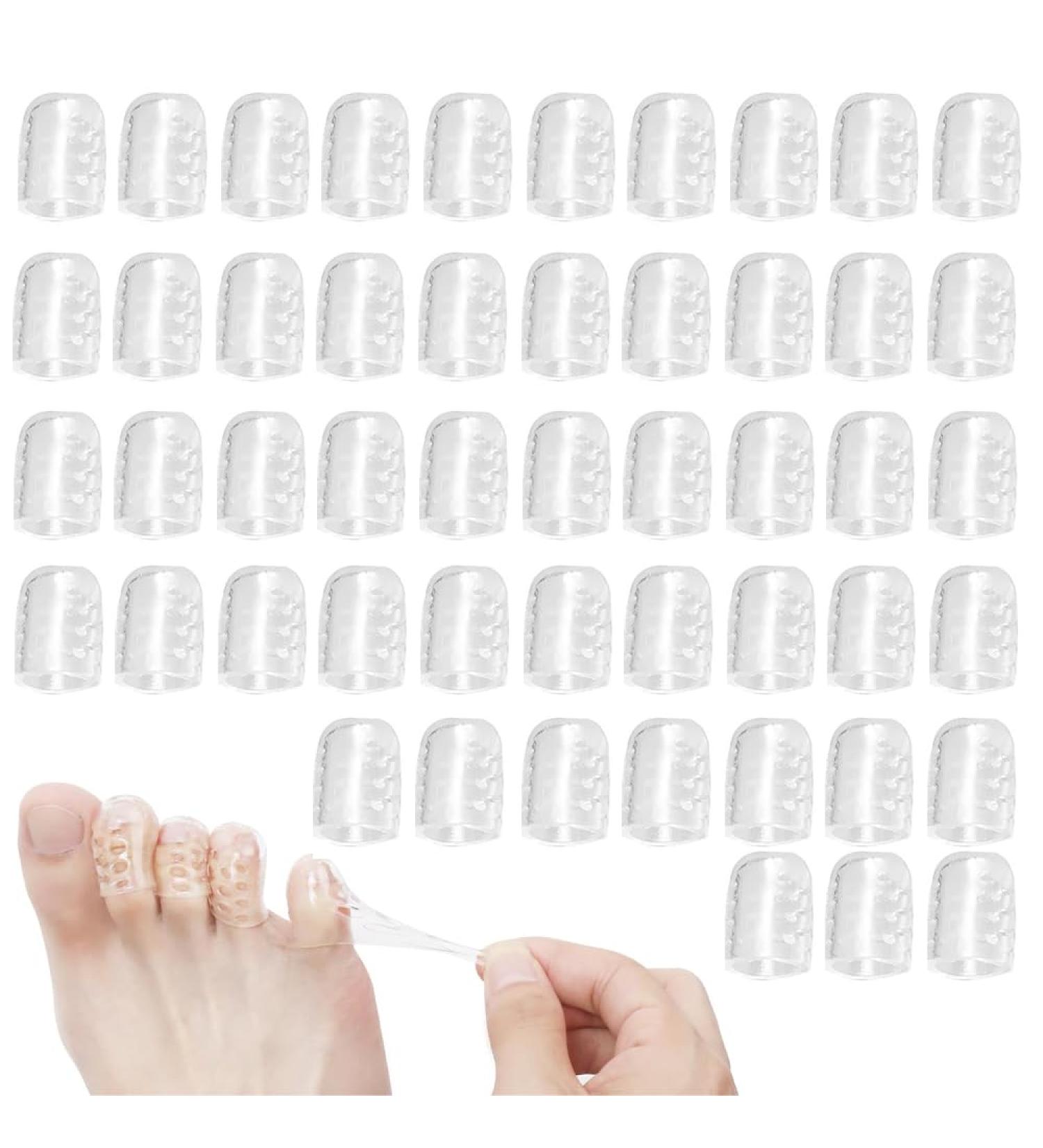 50 Pcs Silicone Anti-Friction Toe Protector Breathable Gel Toe Protector Little Toe Cover Protectors Caps for Men and Women Toe Sleeves with Hole to Protect Toe from Rubbing Corns Blisters etc - Buy Online on SooperMarket.com