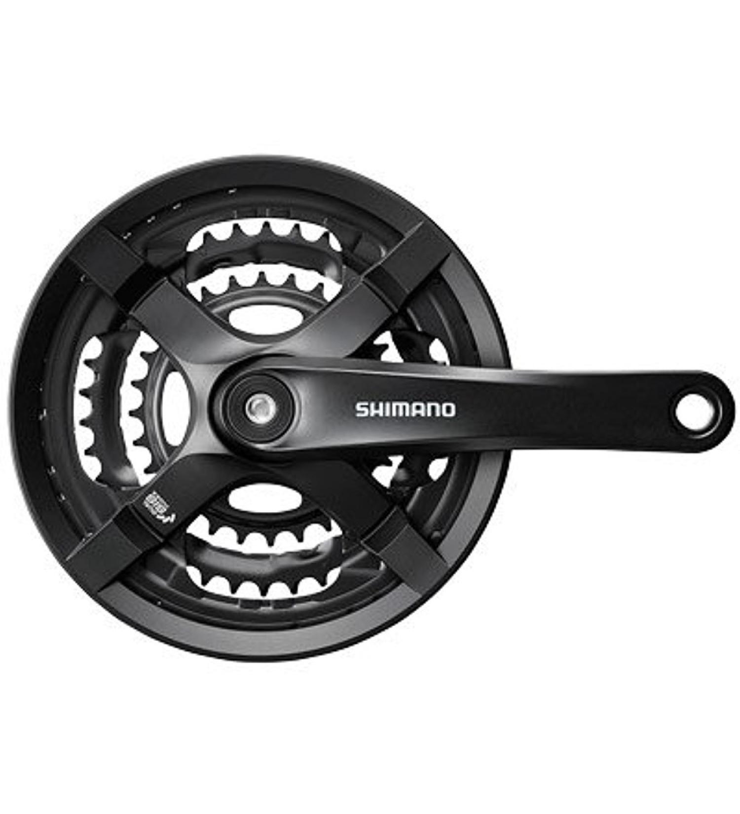 SHIMANO Tourney Mountain Bicycle Crank Set - FC-TY501 (Black - 175MM, 48X38X28T W/CG)