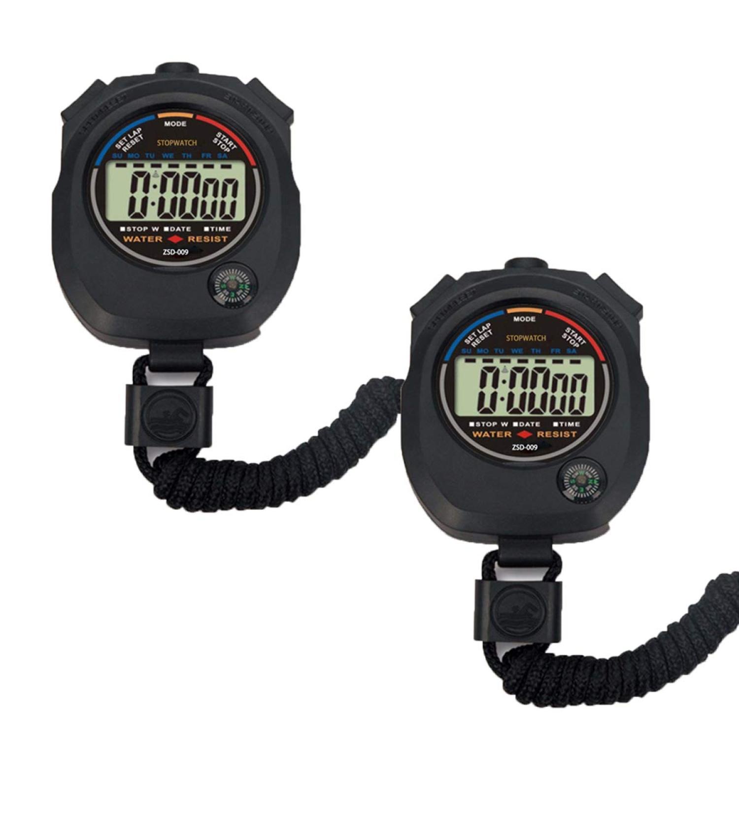 2 Pack Electronic Digital Sport Stopwatch Timer with Large Display - Ideal for Coaches, Referees, and Fitness Enthusiasts - Buy Online on SooperMarket.com