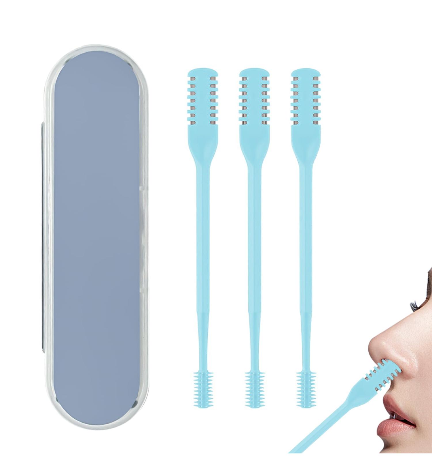 3 Pack Nose Hair Trimmer - 2 in 1 Professional Double Headed Hair Clipper & Remover (Blue) - Perfect for Men & Women - International Shipping Available - Buy Online on SooperMarket.com