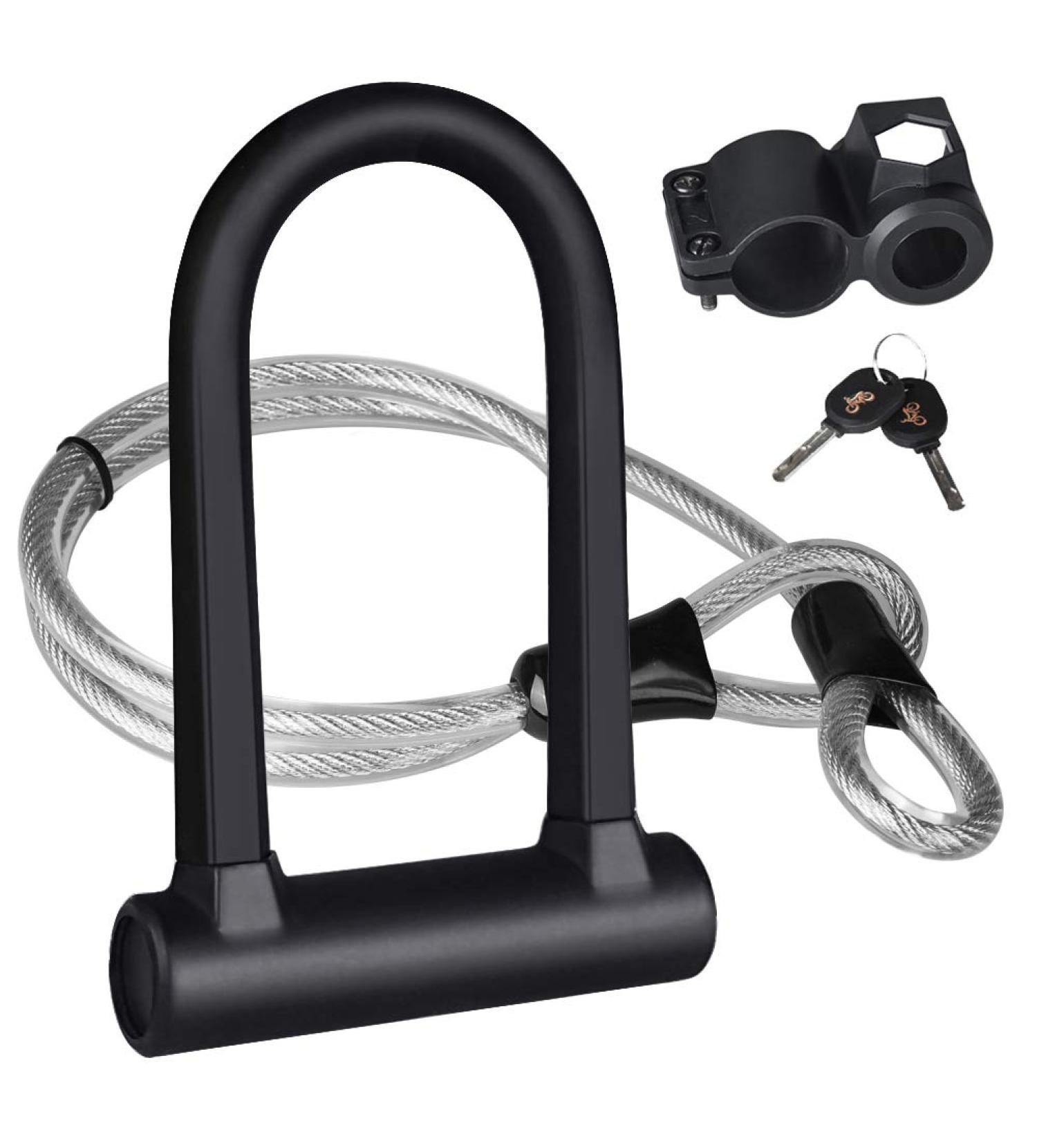 KASTEWILL Bike U Lock with 16mm Shackle and Security Cable - Heavy Duty Anti Theft Combination U Bolt Lock for E-Bike, Mountain Bike, Road Bike - 4ft Length (Small) - Buy Online on SooperMarket.com