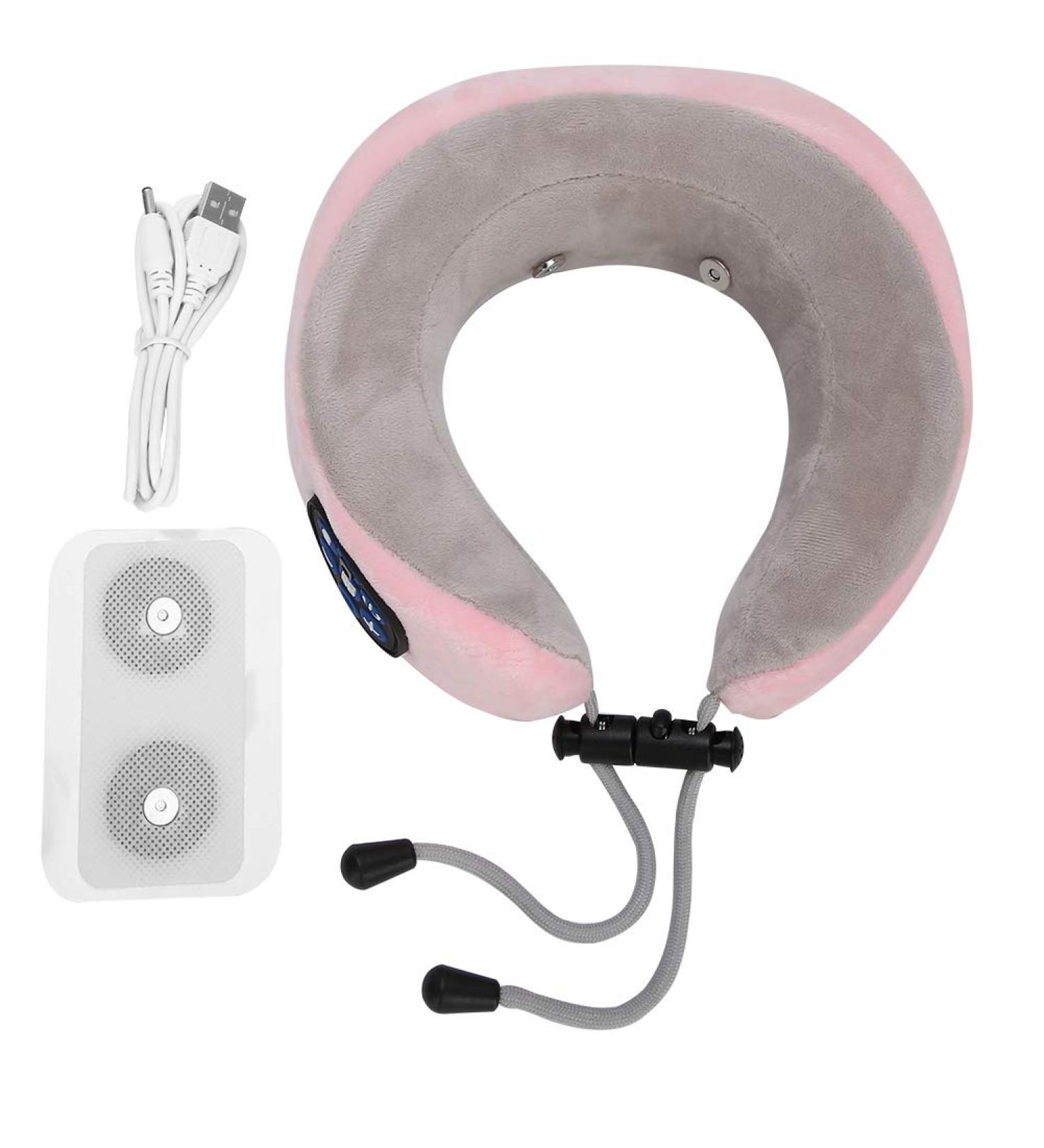 Buy Electrical Neck Massage Device - U-Shaped Pink Pillow for Comfortable Neck & Shoulder Relief | International Shipping Available - Buy Online on SooperMarket.com