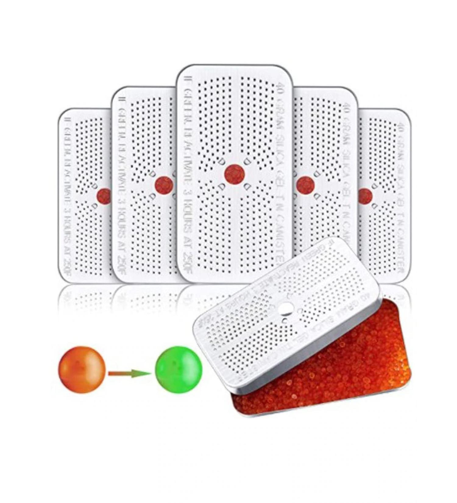 Buy 40G Color-Changing Silica Gel Desiccant - Reusable Aluminum Box for Electronics Cameras Pianos Closets & Cars - International Shipping Available - Buy Online on SooperMarket.com