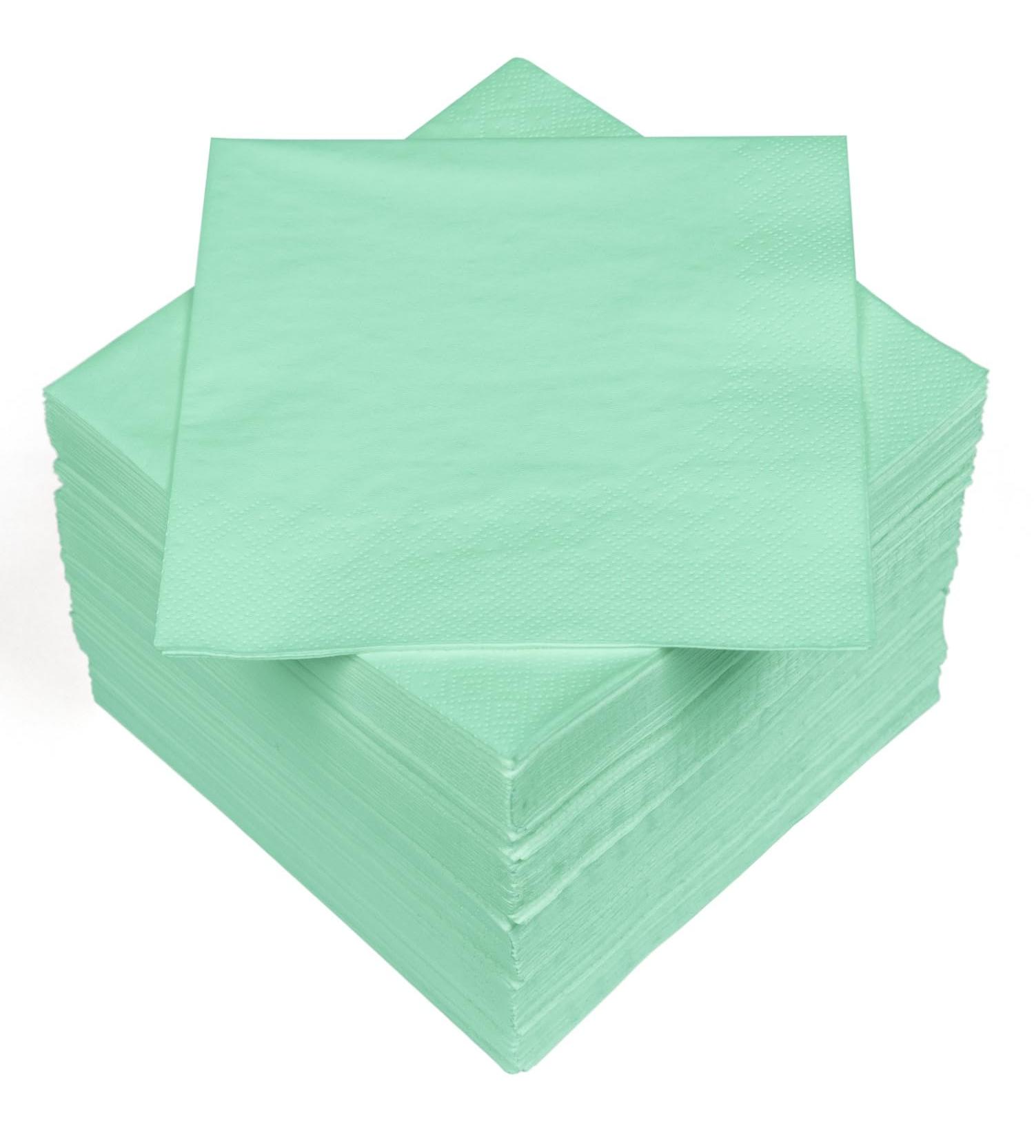HEKU 100 Single-Colored Napkins - 3-Layer Mint Green 33x33cm | Highly Absorbent & Stylish for Events | Practical 5-Pack - International Shipping Available - Buy Online on SooperMarket.com